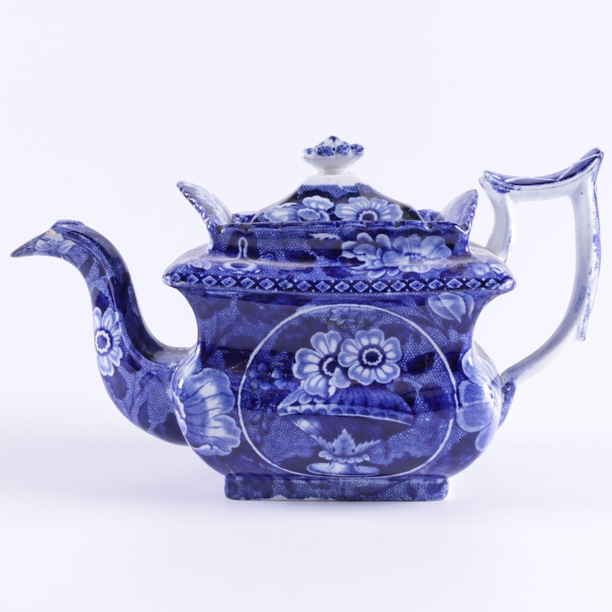 Antique Blue Transfer Print  "Summer Rune" Tea Pot