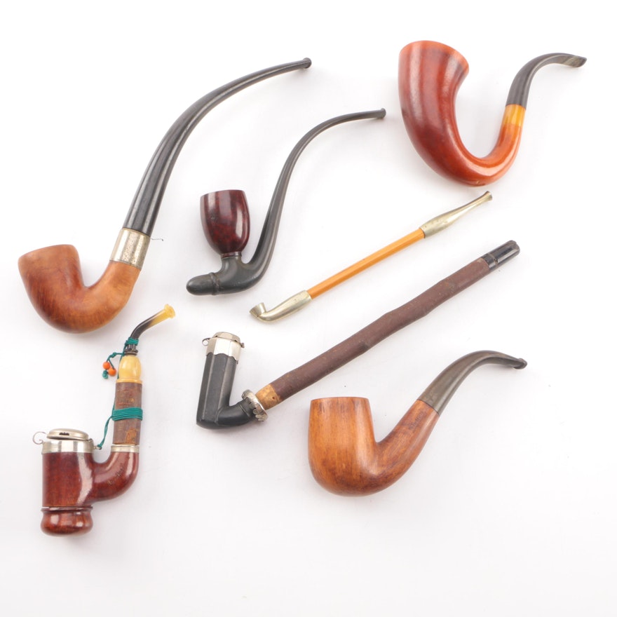 Assorted Wooden Smoking Pipes