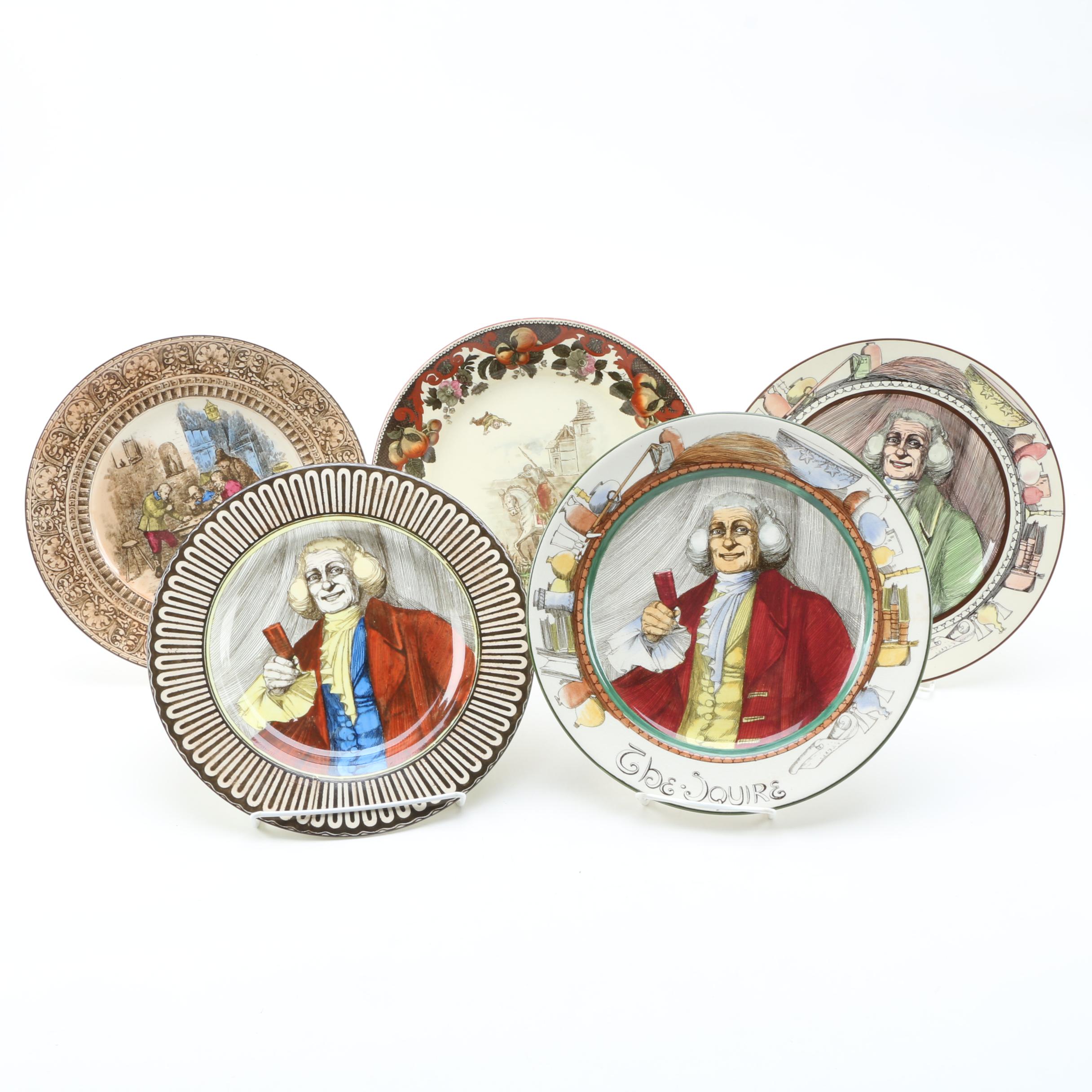 Antique Royal Doulton Decorative Plates including "The Squire"