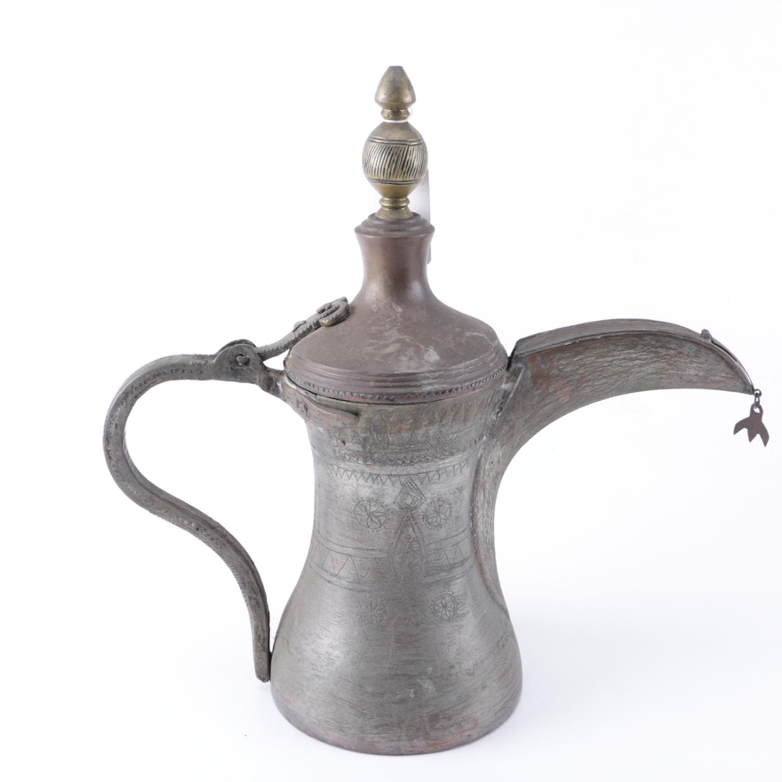 Middle Eastern Dallah Copper Coffee Pot