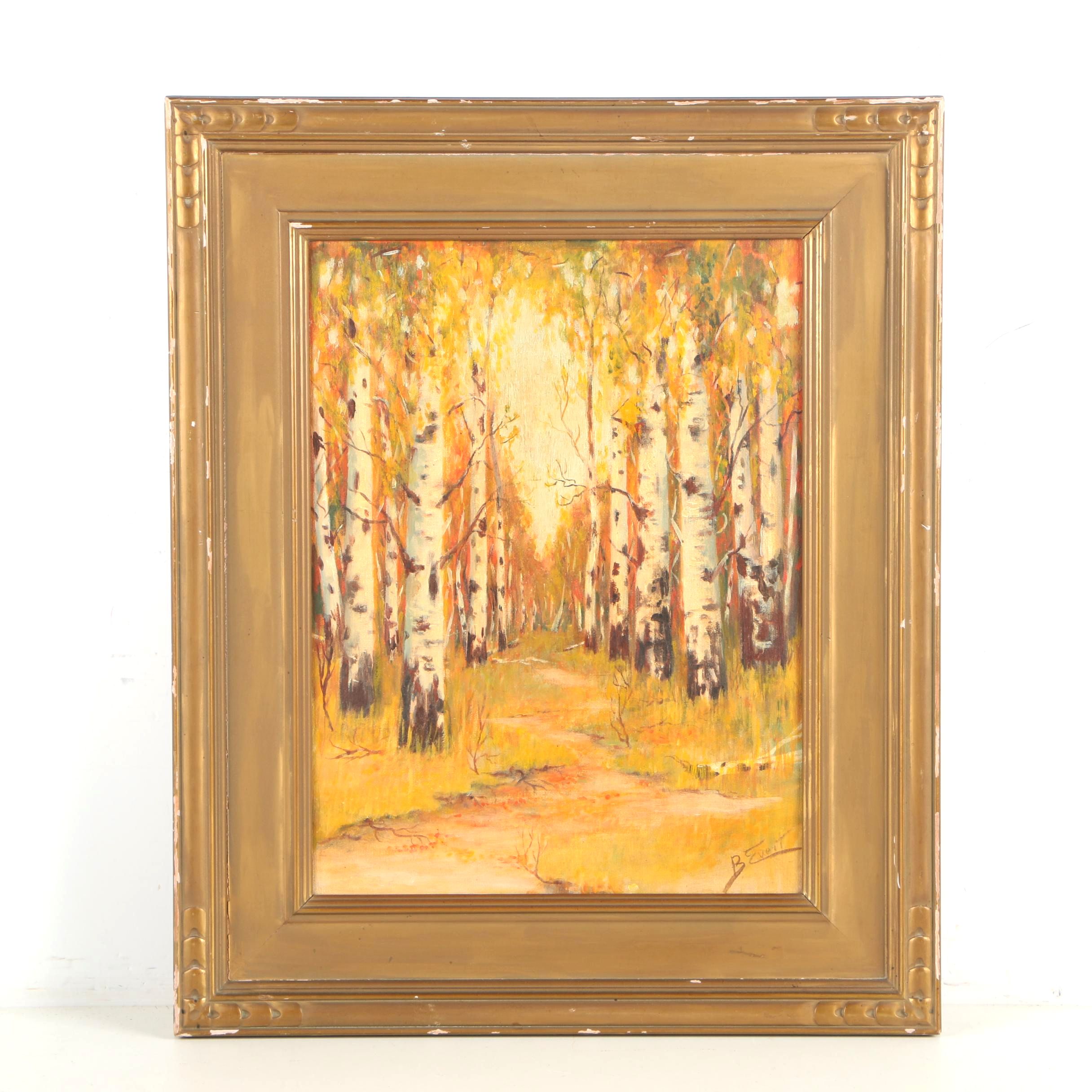 Signed Original Oil Painting of Forest Path