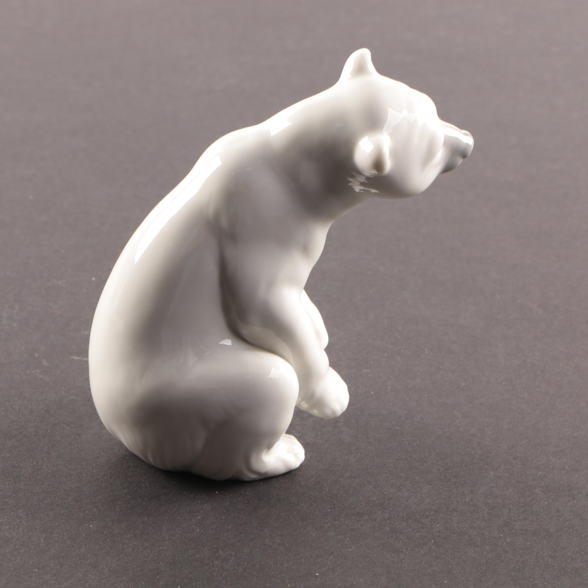 Lladró Porcelain Polar Bear Figurine