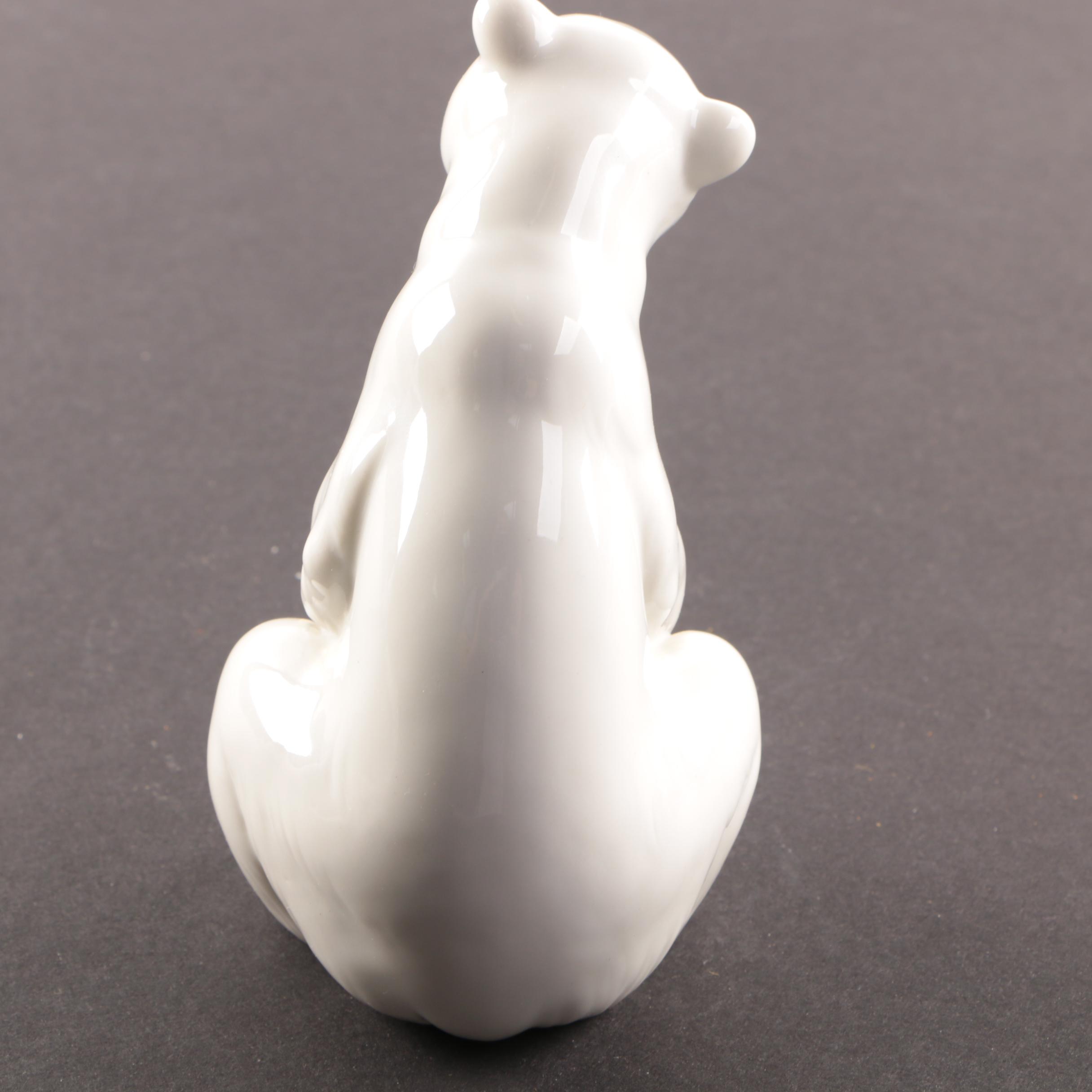 Lladró Porcelain Polar Bear Figurine