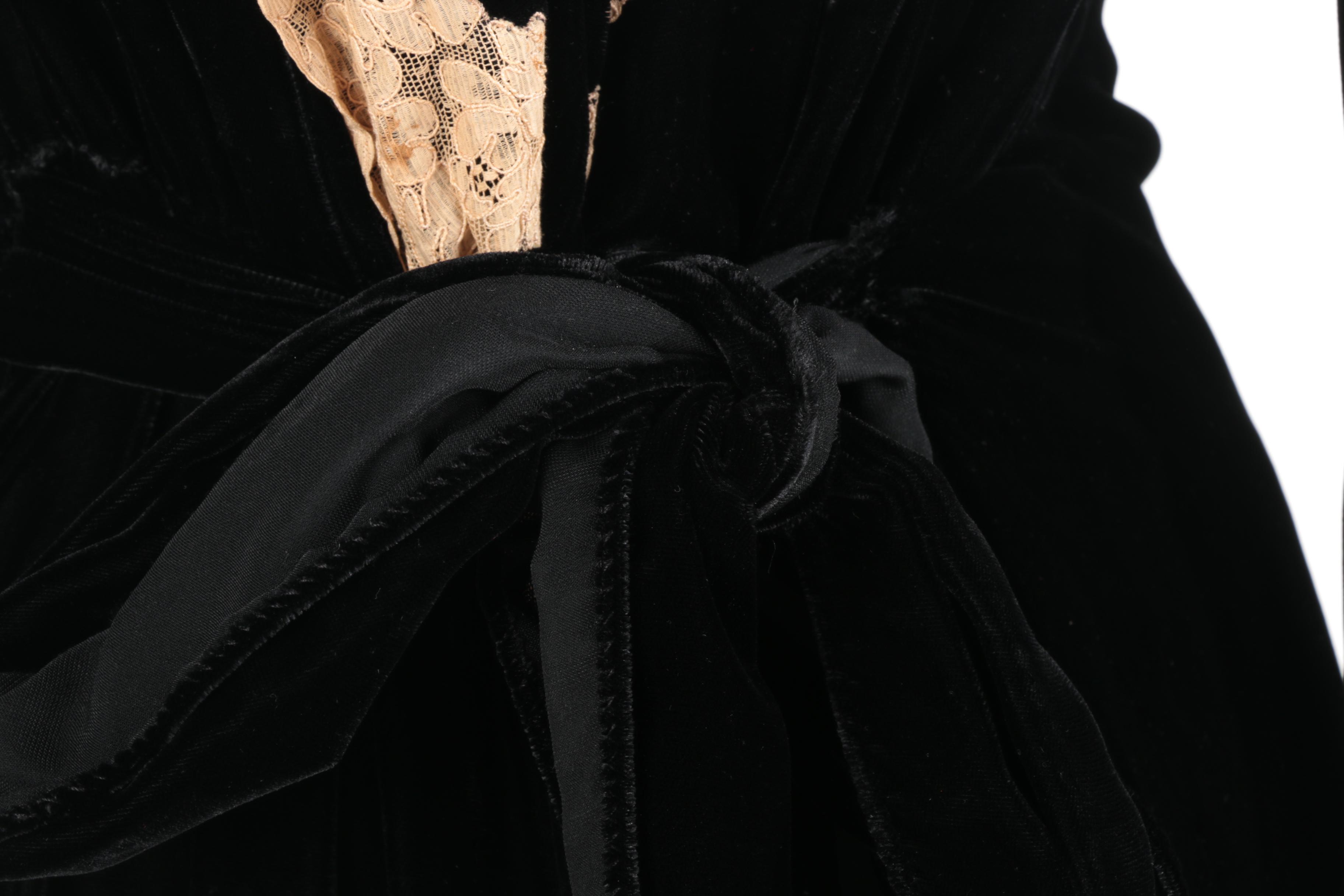 Vintage Black Velvet Robe