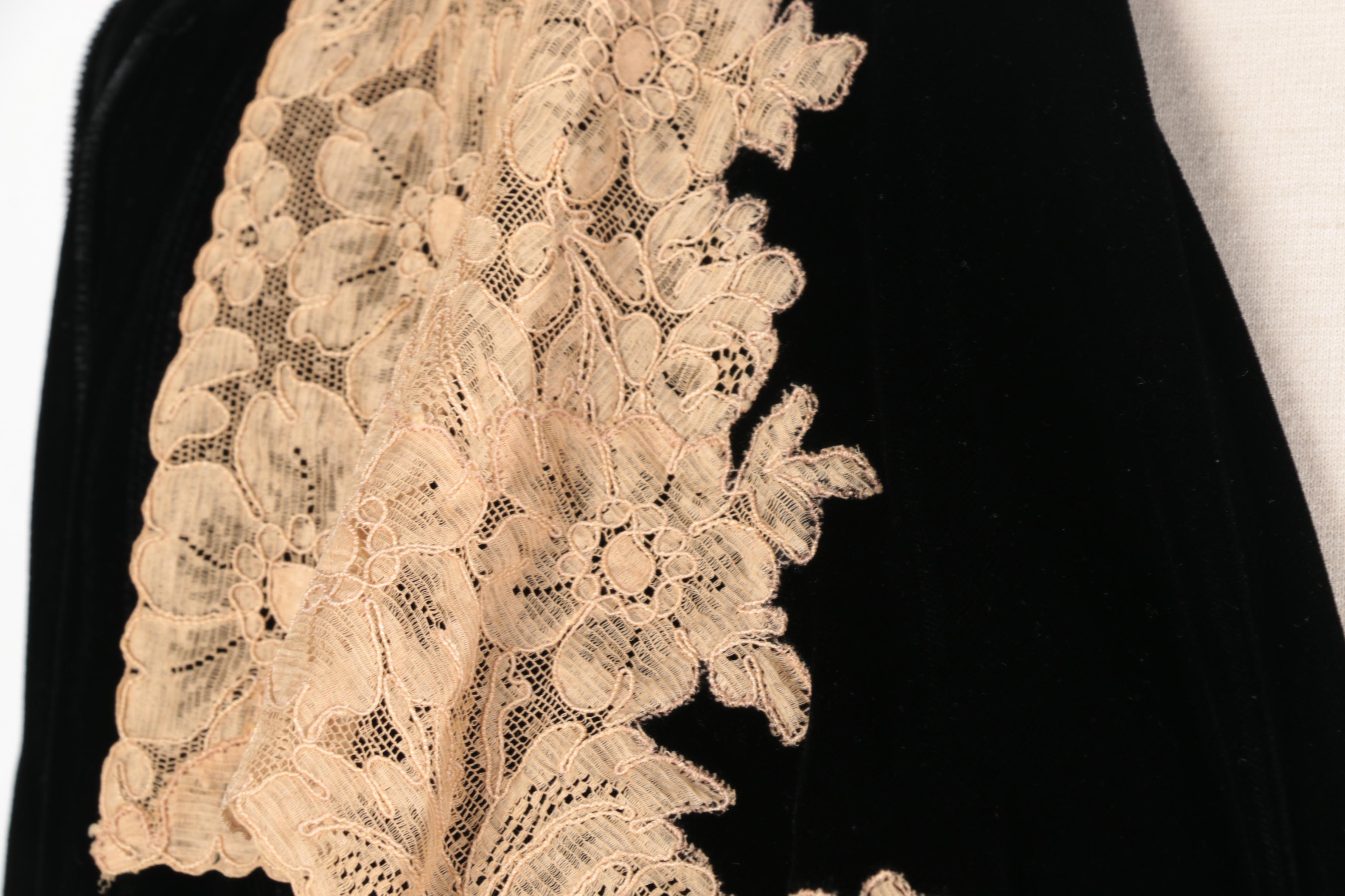 Vintage Black Velvet Robe