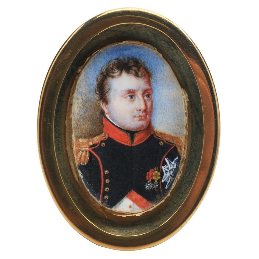 Early 19th Century Miniature Portrait Of Emperor Napoleon I