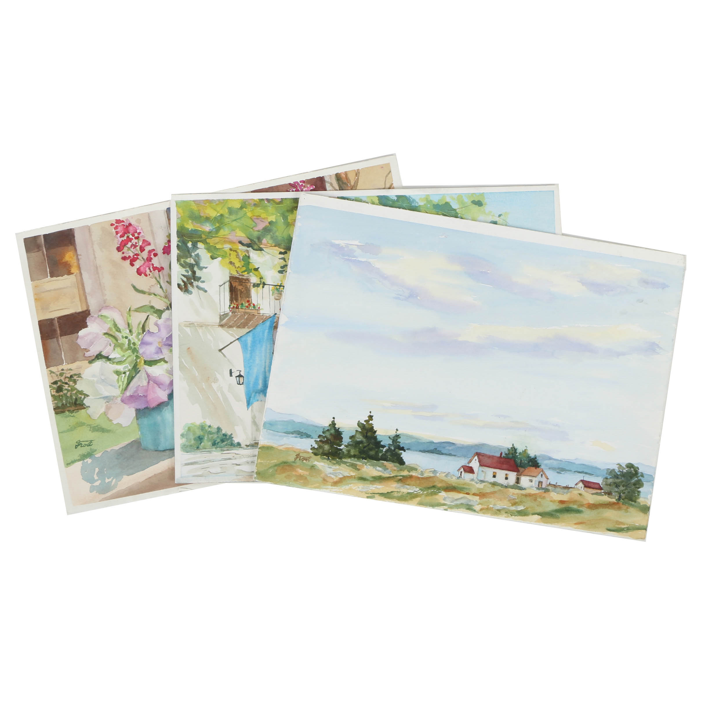 Collection of E. L. Frost Watercolor Paintings on Paper