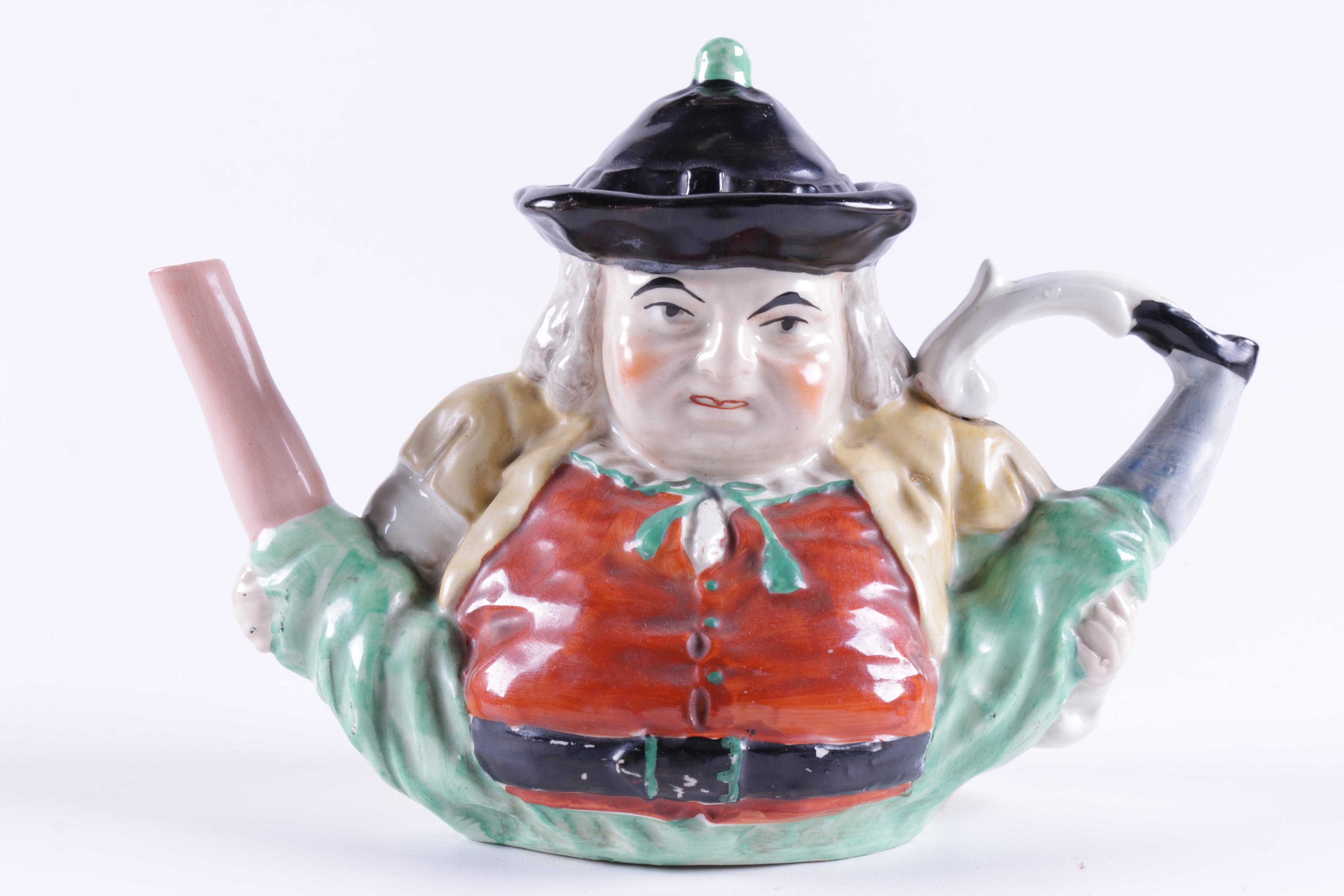 Vintage Staffordshire Pottery Toby "Peg Leg" Style Teapot