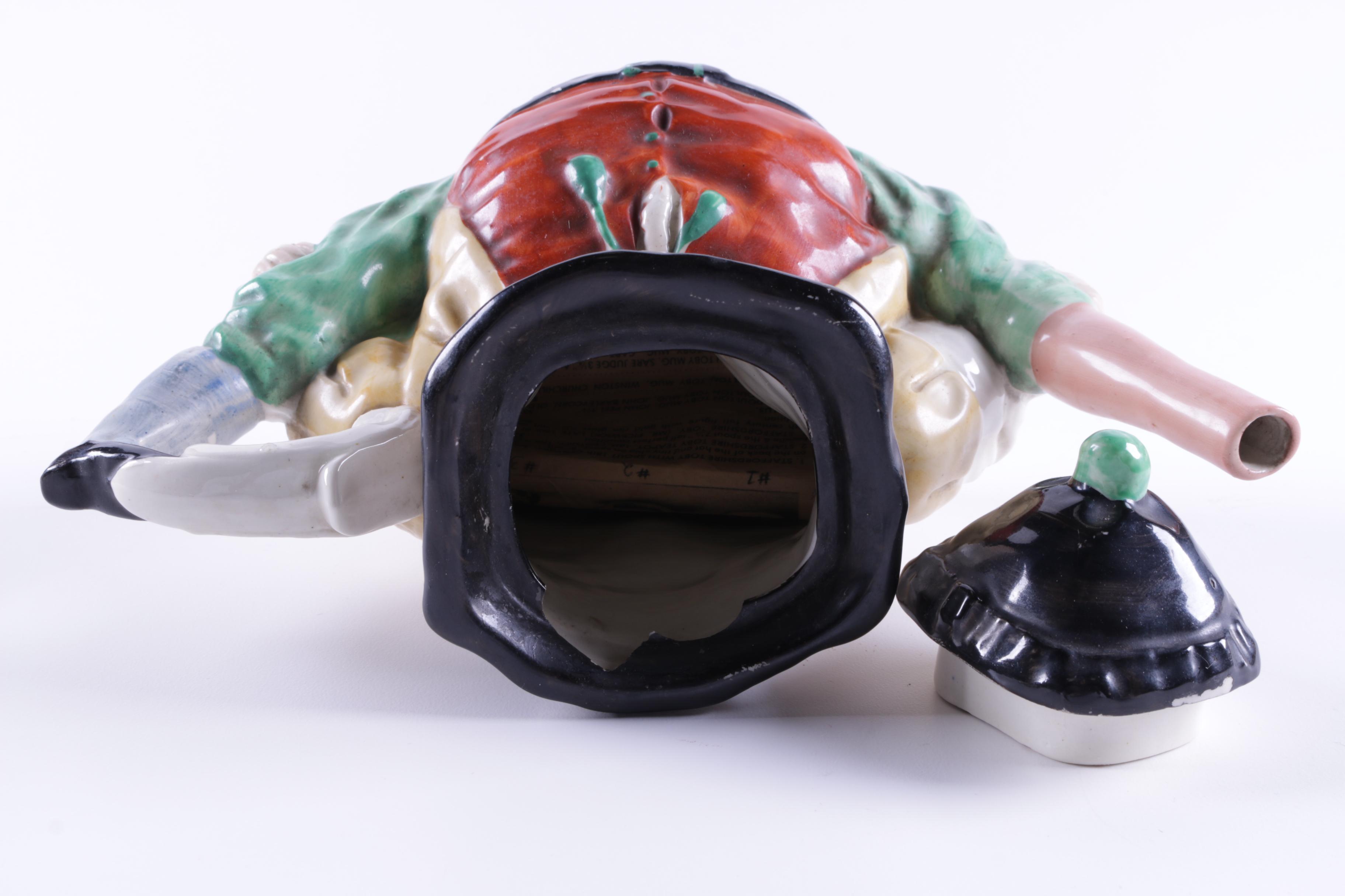 Vintage Staffordshire Pottery Toby "Peg Leg" Style Teapot