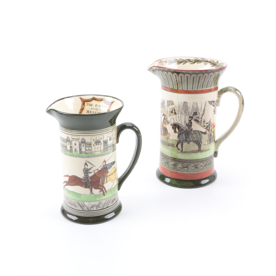 Royal Doulton "Eglinton Tournament" and "Battle of Hastings" Pitchers
