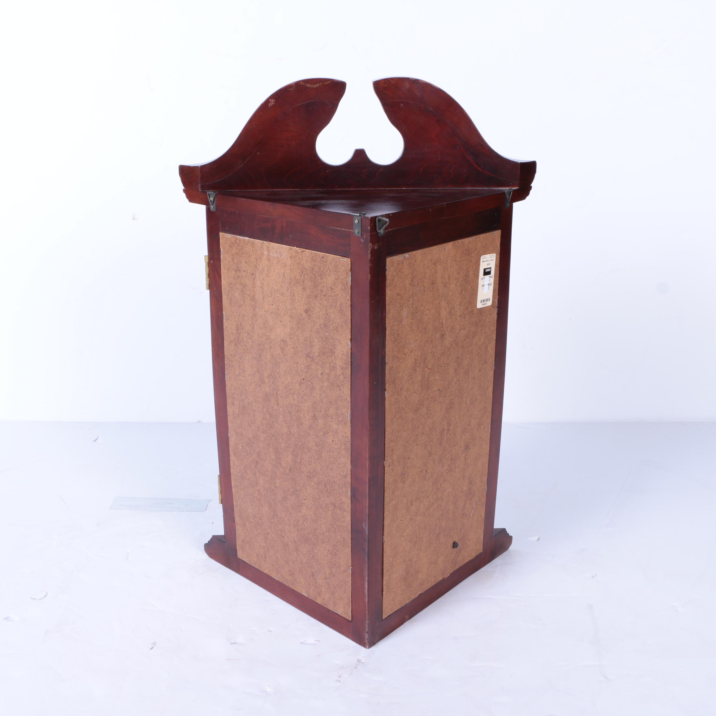 Federal Style Cherry Wall Mounted Corner Curio Cabinet