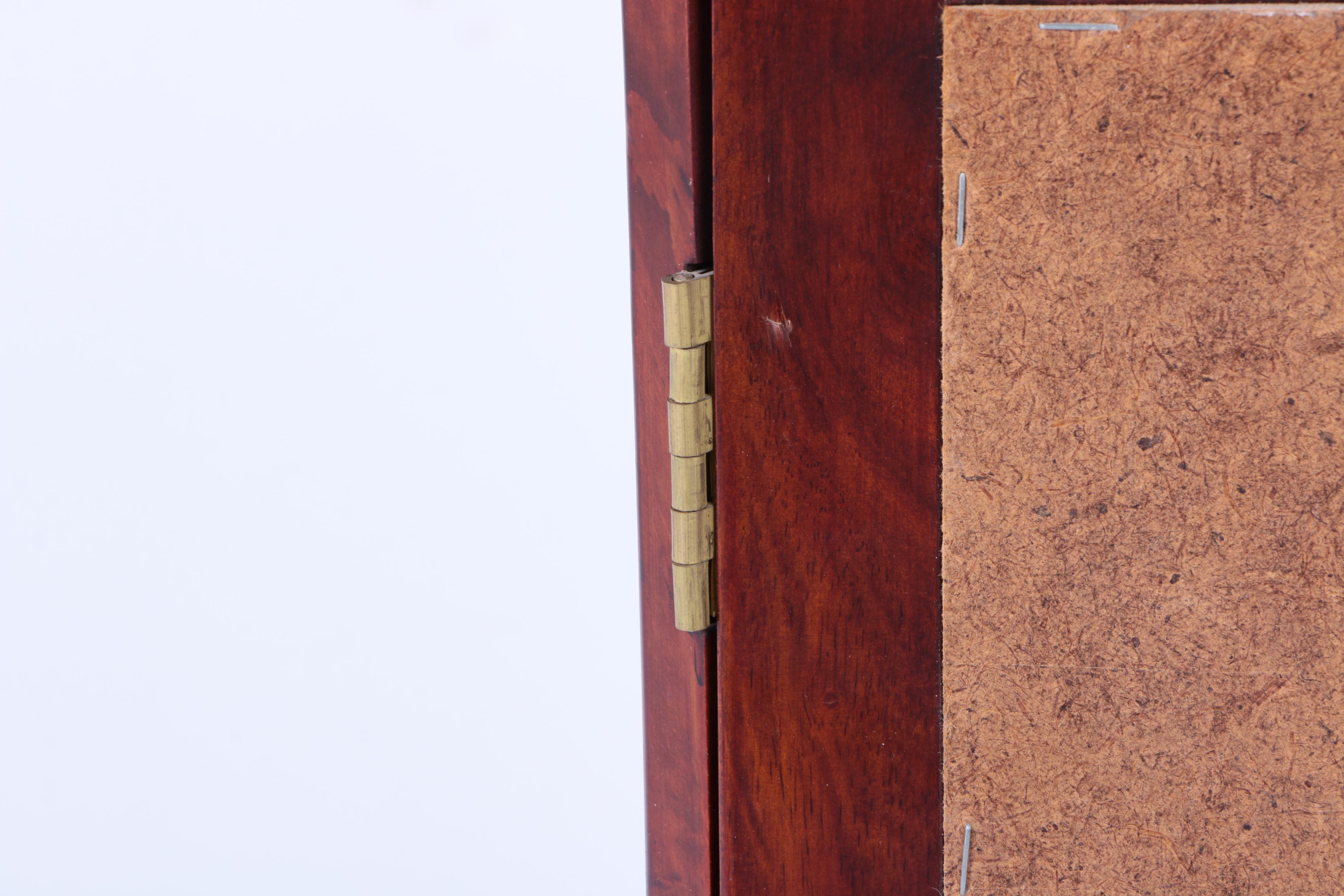 Federal Style Cherry Wall Mounted Corner Curio Cabinet