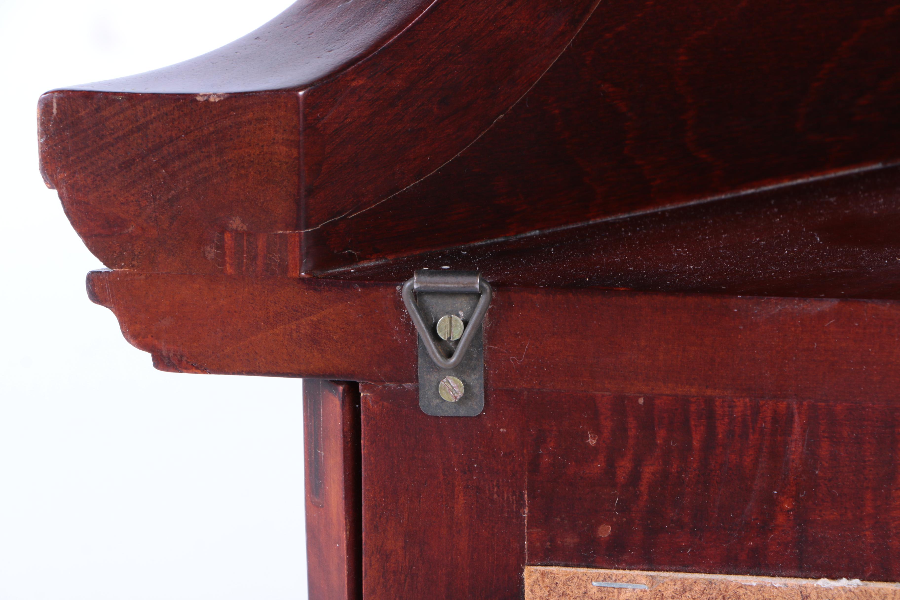 Federal Style Cherry Wall Mounted Corner Curio Cabinet