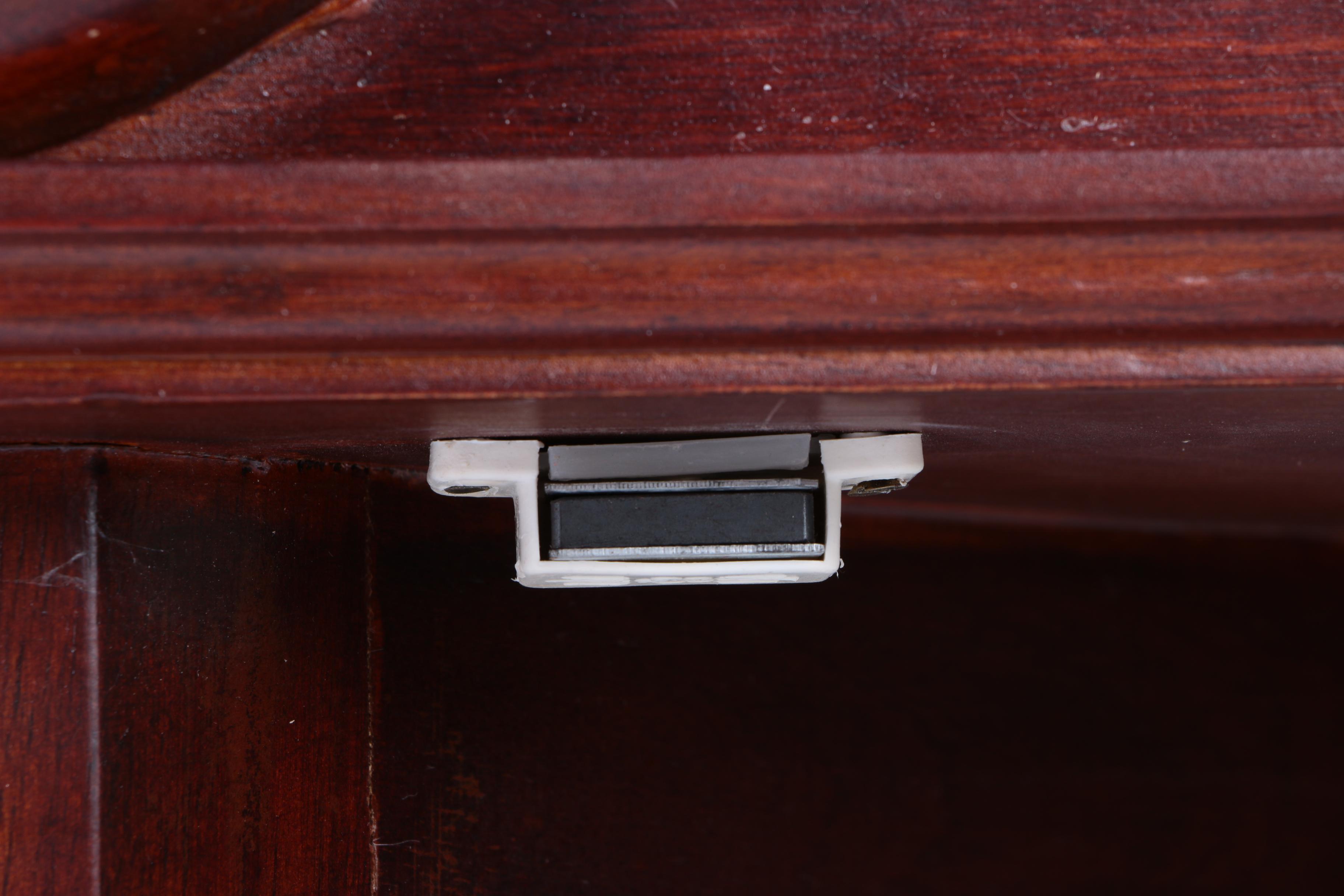 Federal Style Cherry Wall Mounted Corner Curio Cabinet