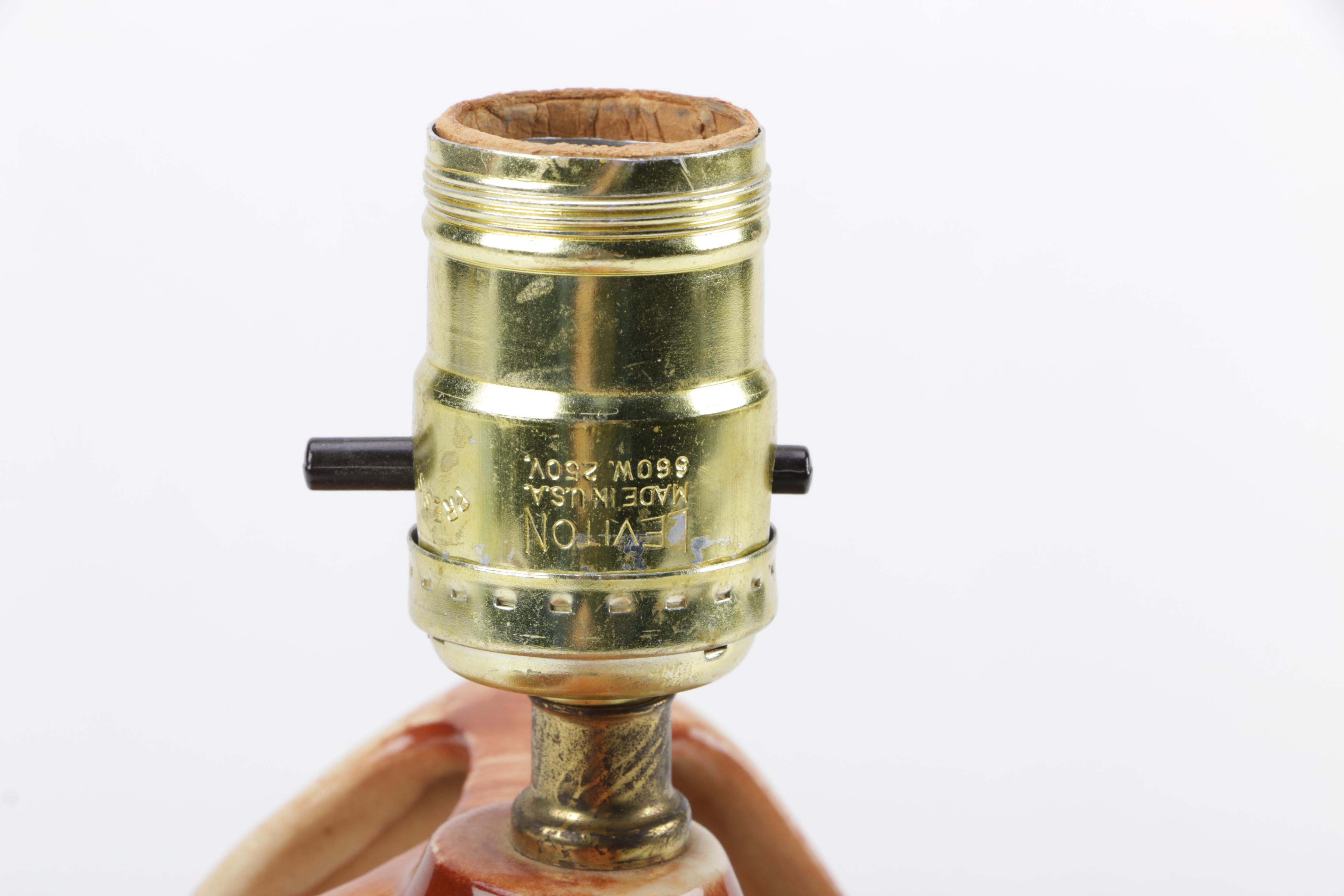 Vintage McCoy Ceramic Boots Table Lamp