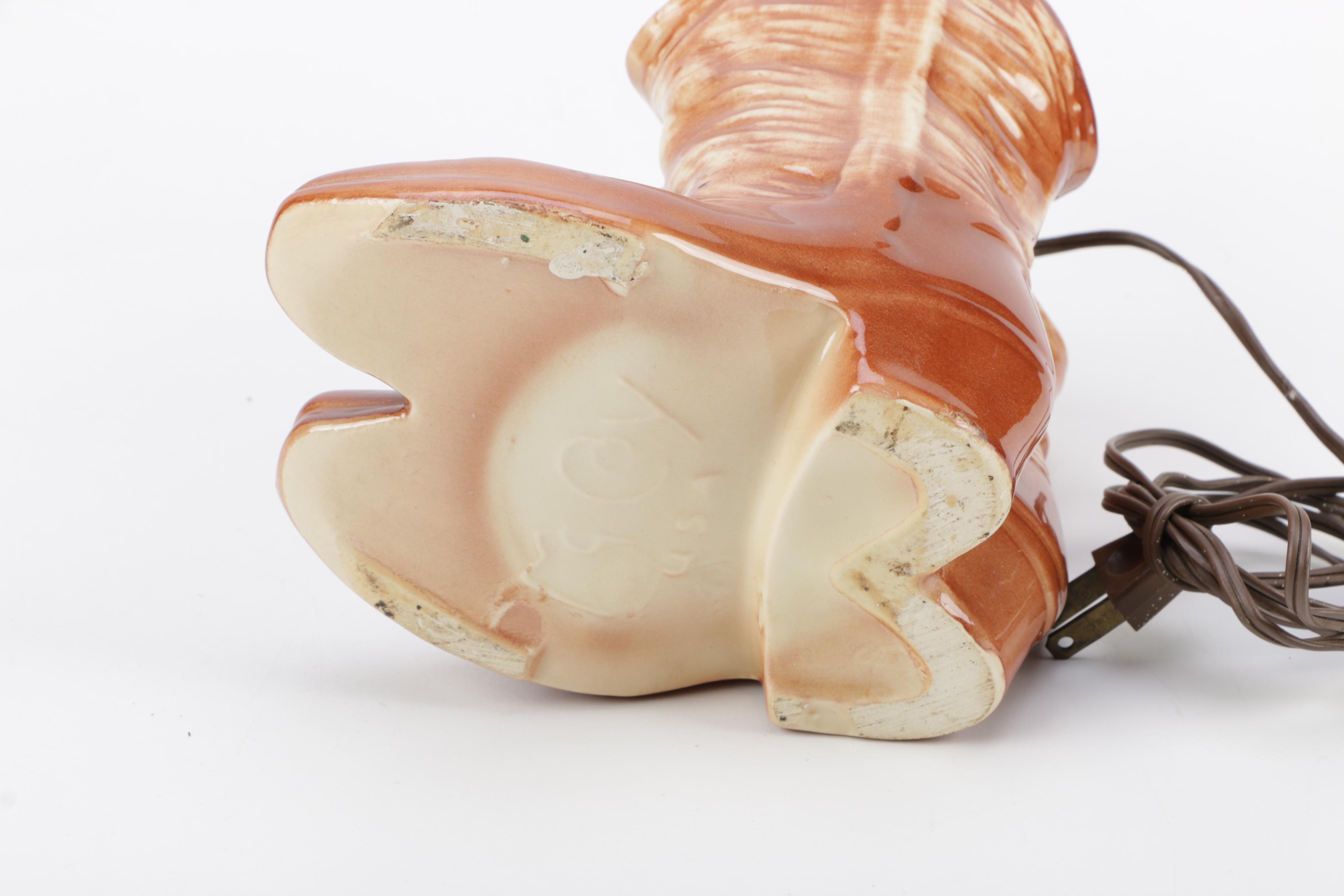 Vintage McCoy Ceramic Boots Table Lamp