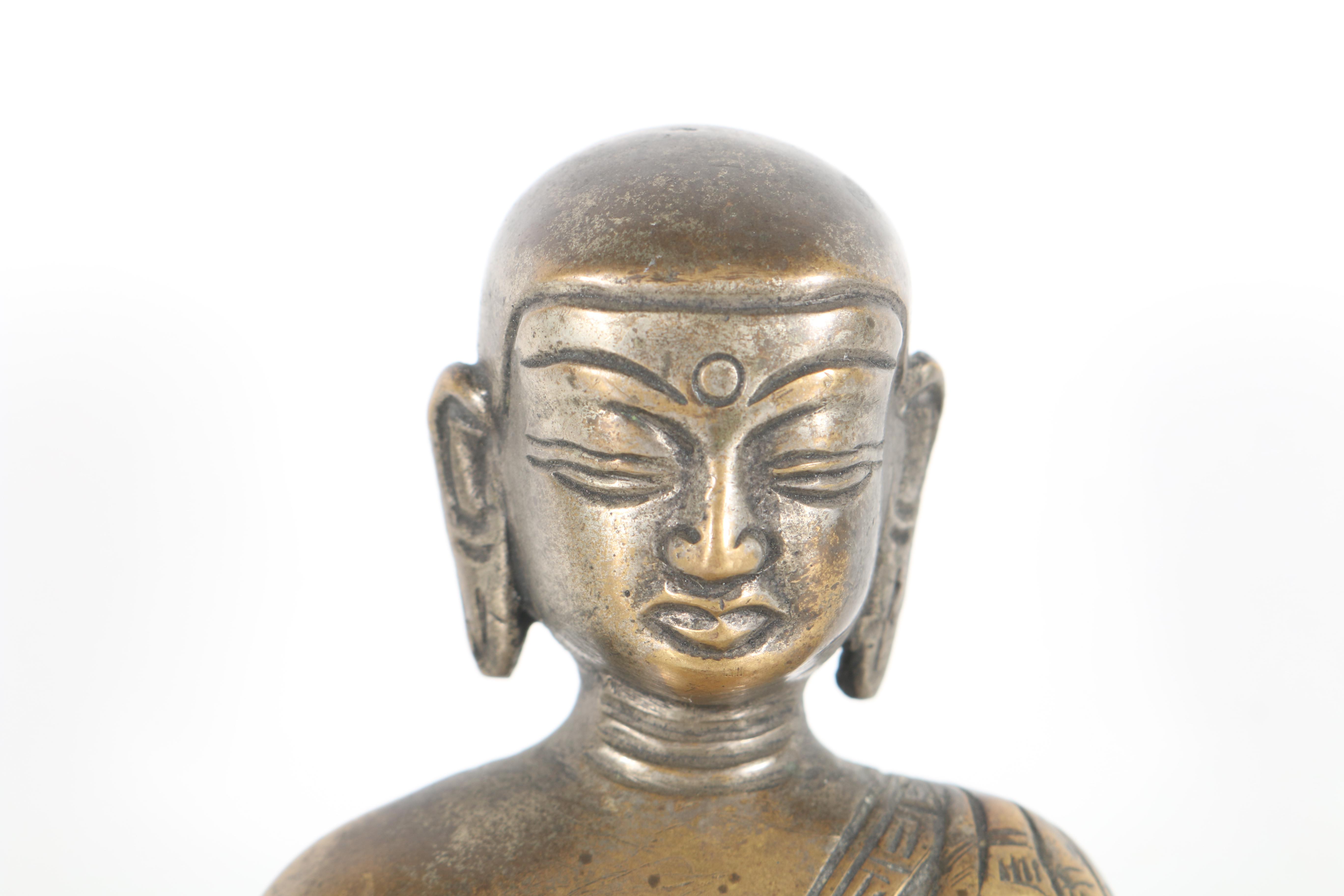 Tibetan Style Bronze-Tone Arhat Figurine