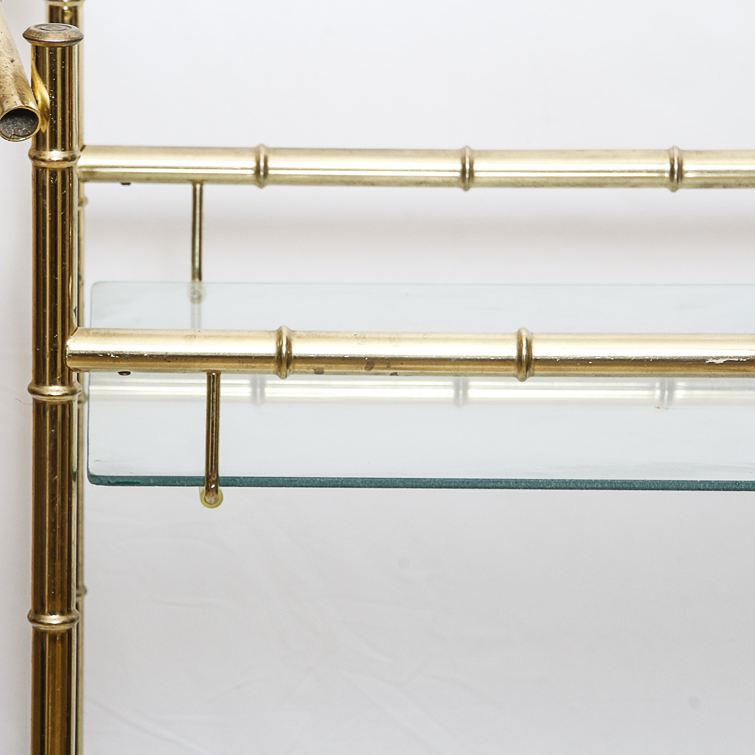 Brass Bamboo Style Bar Cart