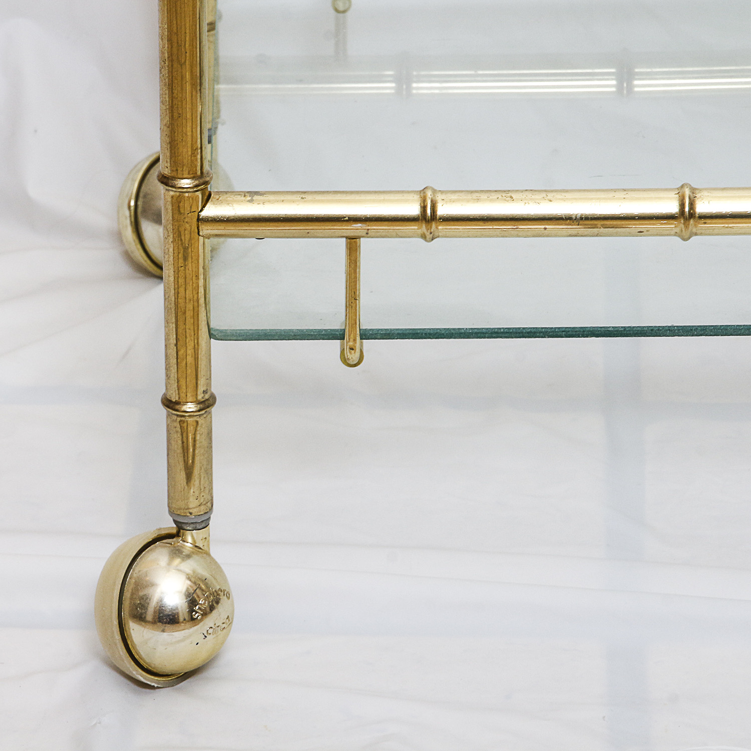 Brass Bamboo Style Bar Cart