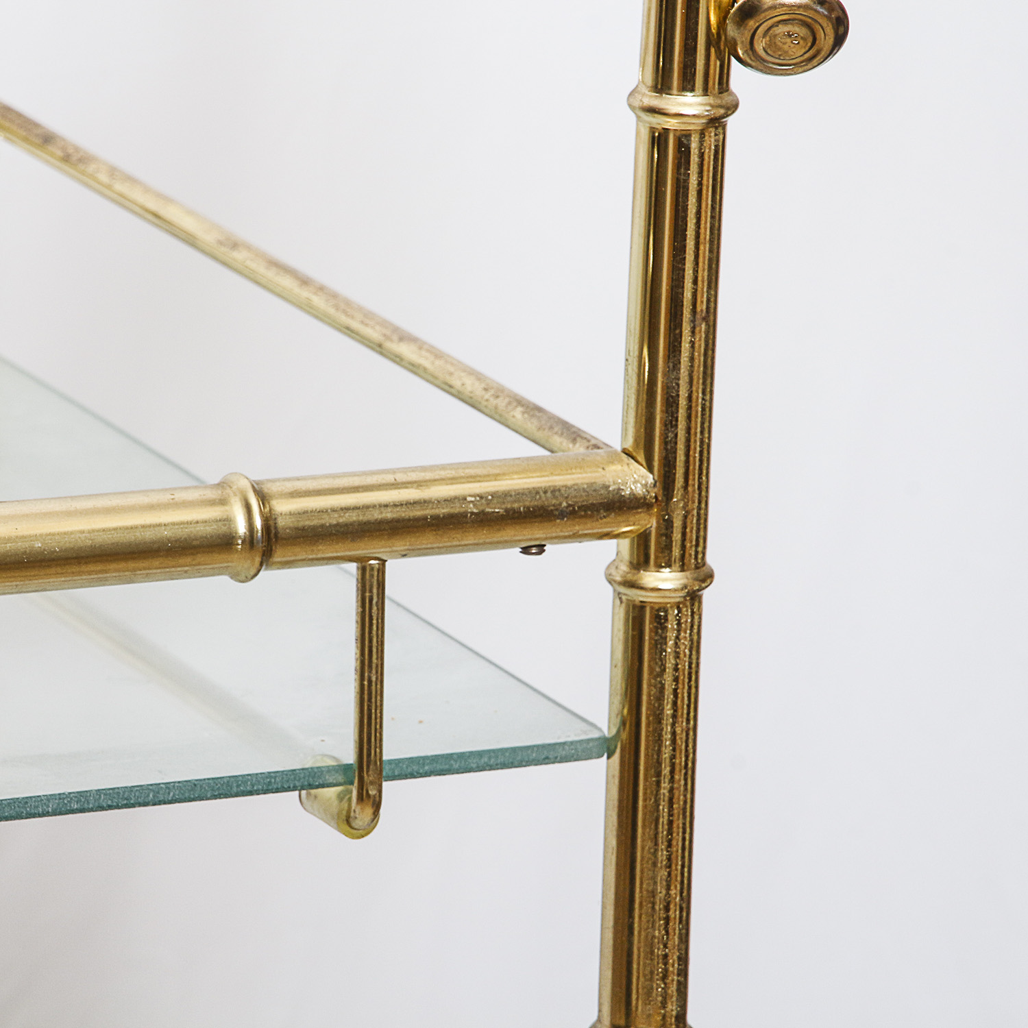 Brass Bamboo Style Bar Cart