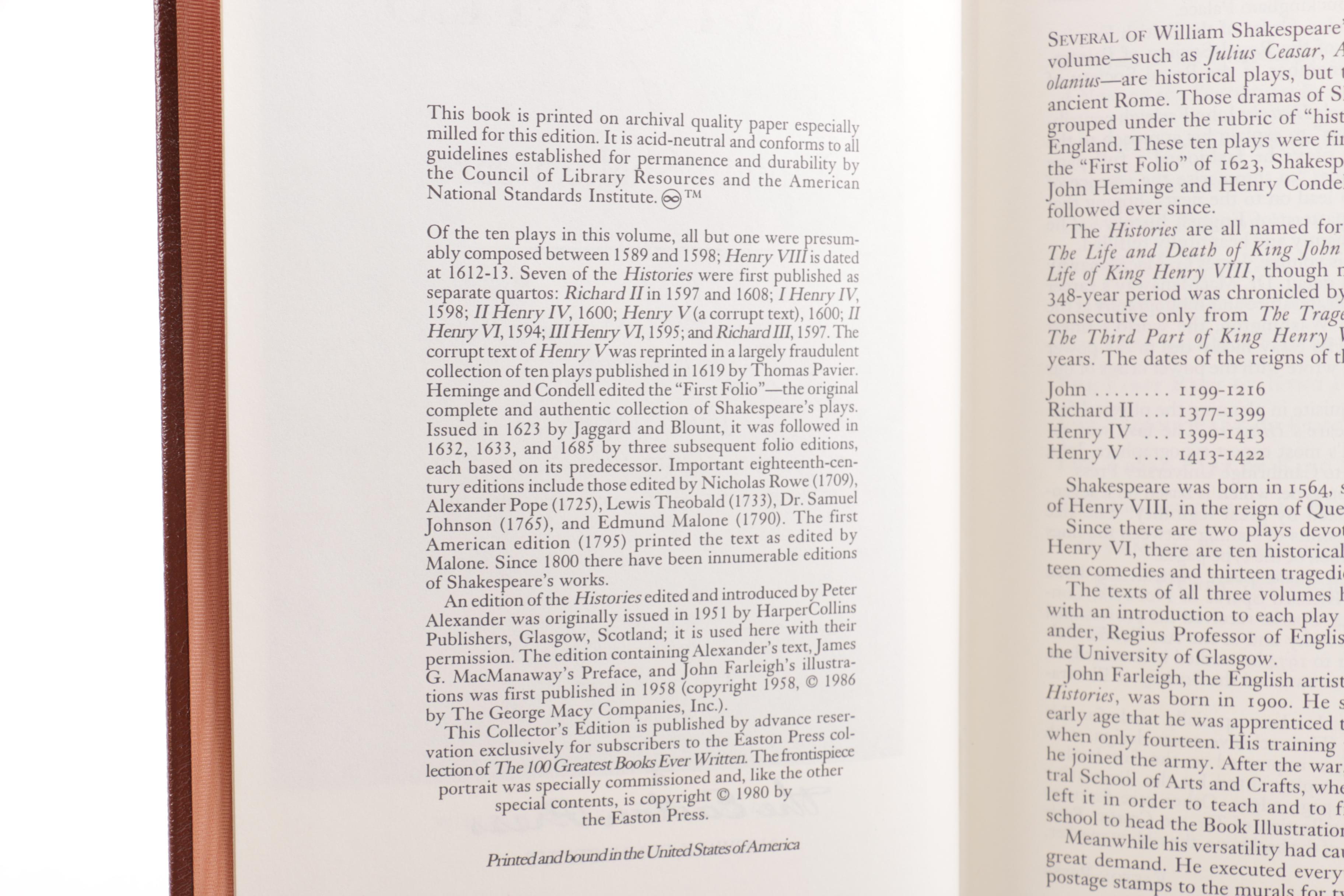 Easton Press Edition Novels from the "100 Greatest Books Ever Written" Series