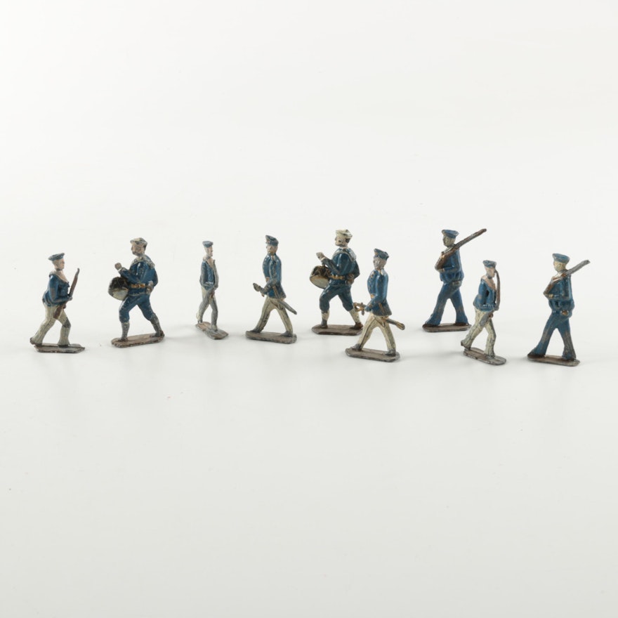 Vintage Hand-Painted Metal Soldier Figurines