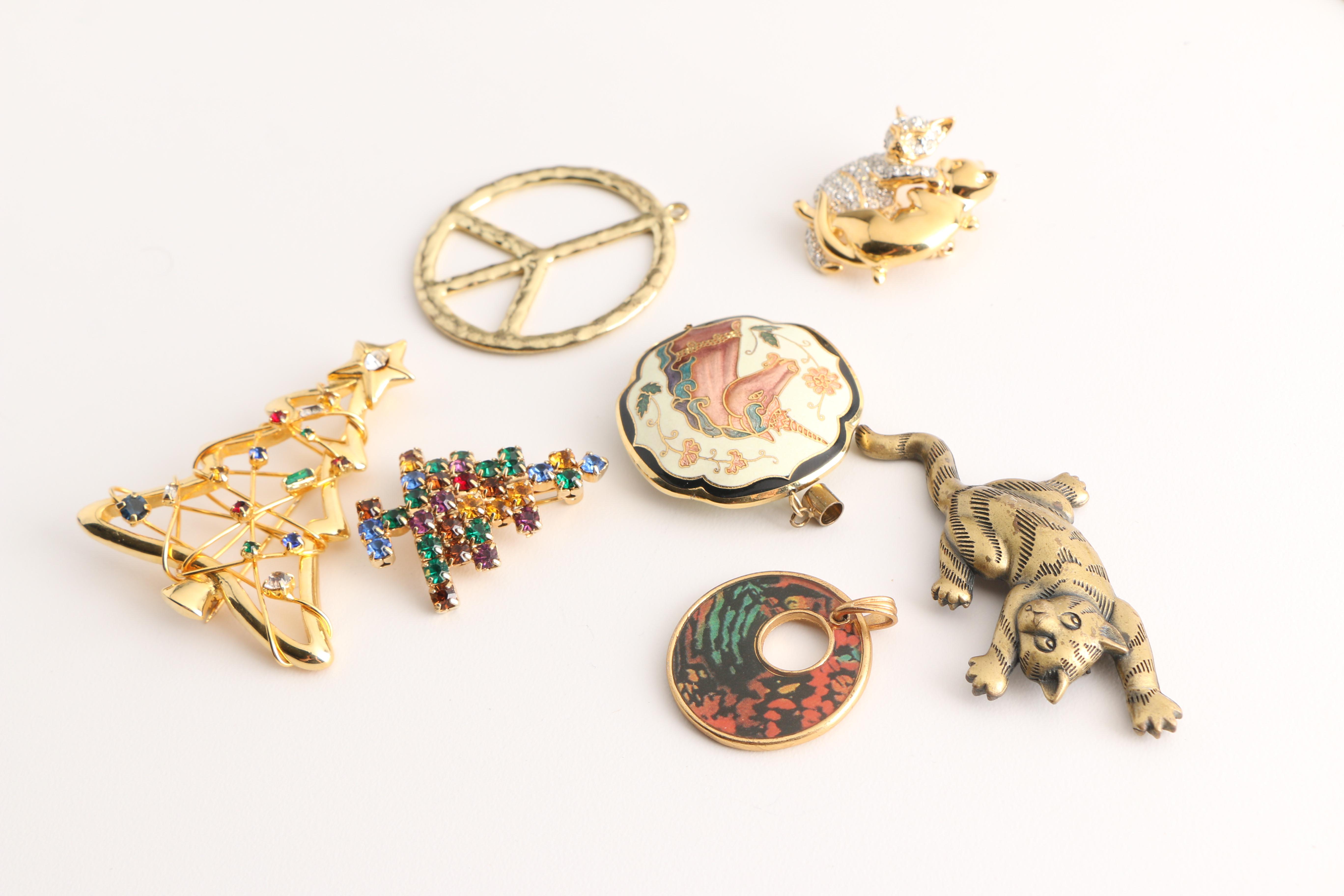 Assorted Costume Jewelry Including Chinese Lacquer and Red Jasper