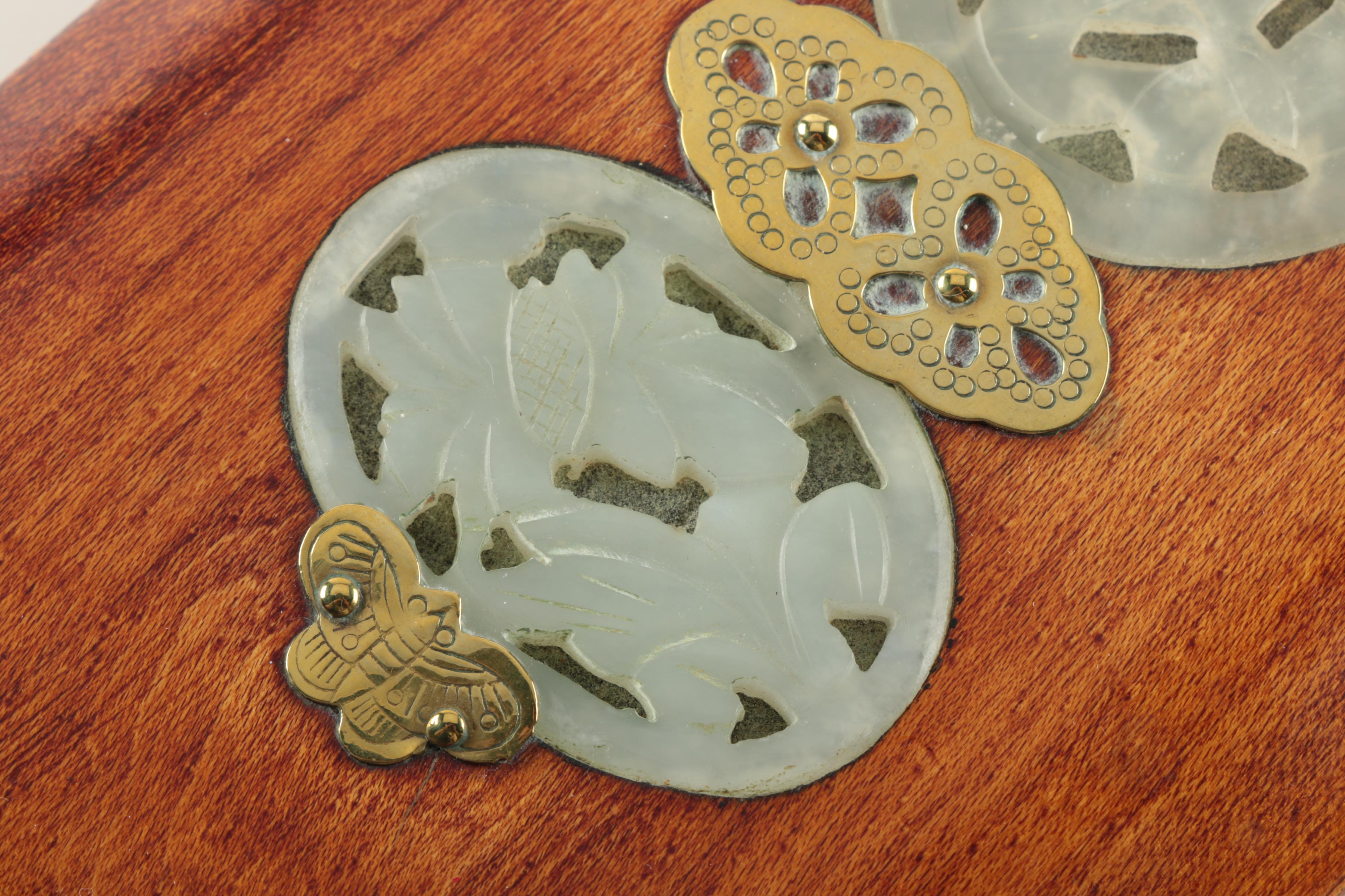 Chinese Jewelry Box with Carved Bowenite Accents