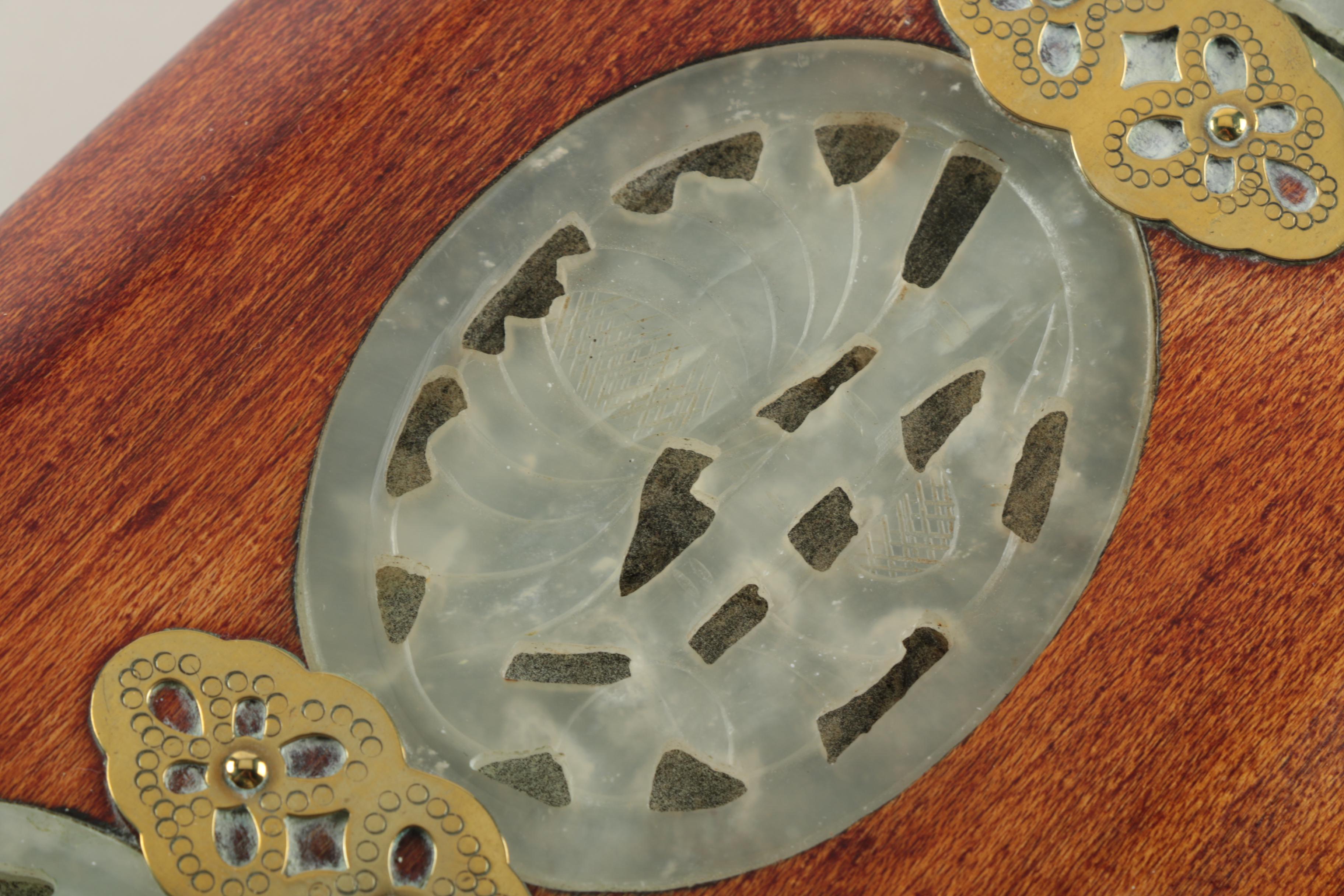 Chinese Jewelry Box with Carved Bowenite Accents