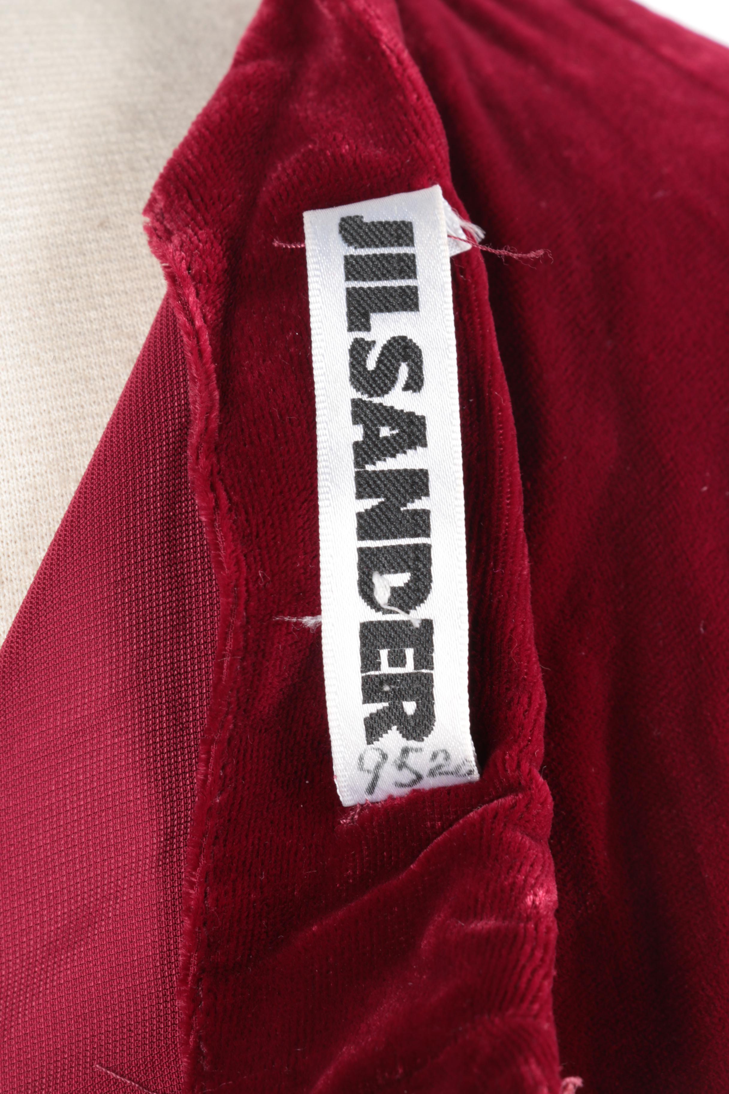 Jil Sander Red Velvet Evening Dress