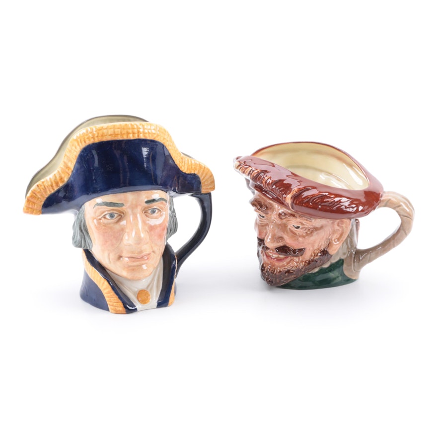 Royal Doulton Lord Nelson and Scaramouche Toby Mugs