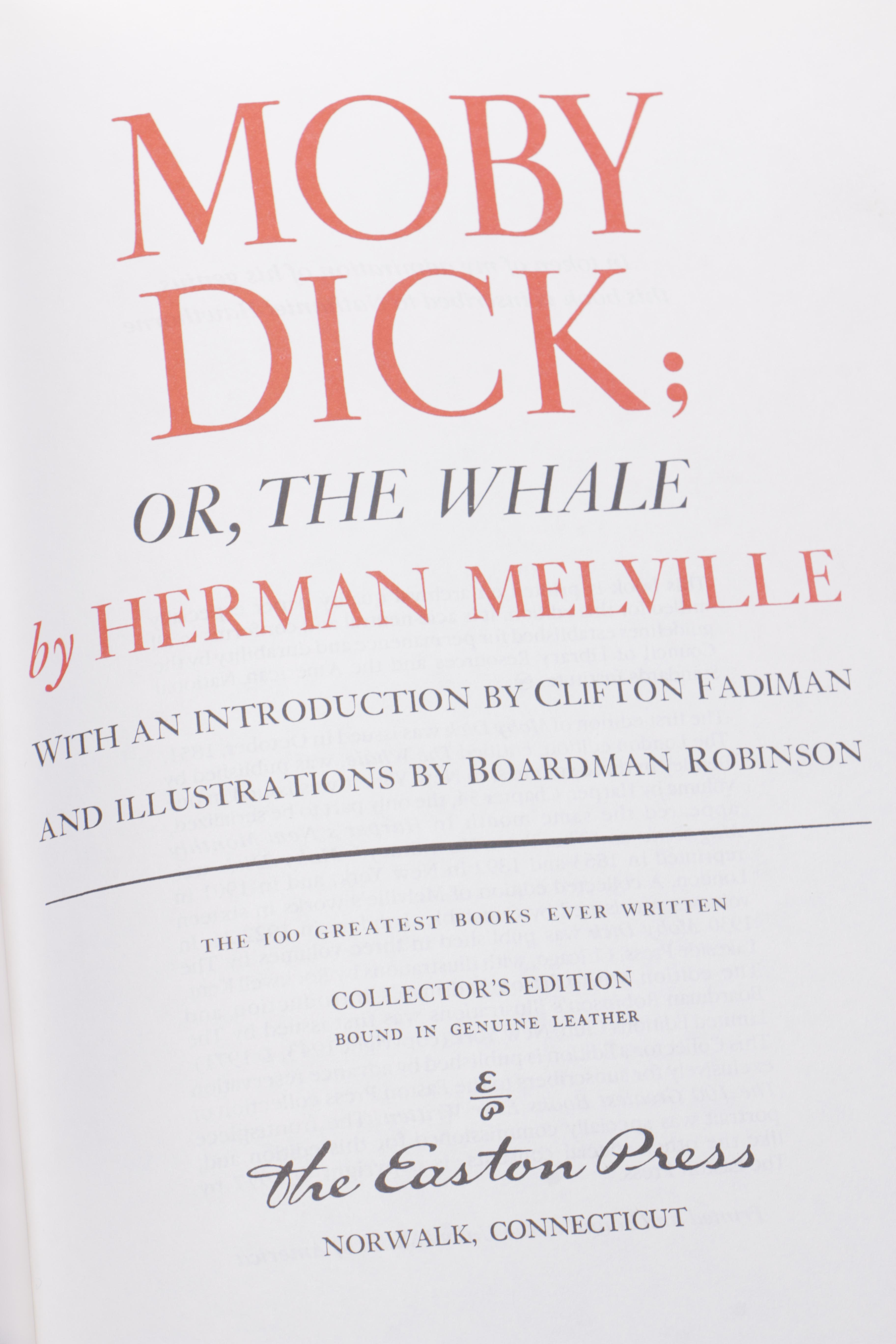 Easton Press Edition Novels from the "100 Greatest Books Ever Written" Series
