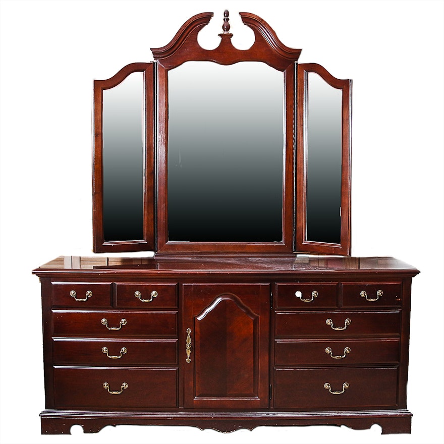 Federal Style Cherry "Impressions" Dresser with Mirror by Thomasville