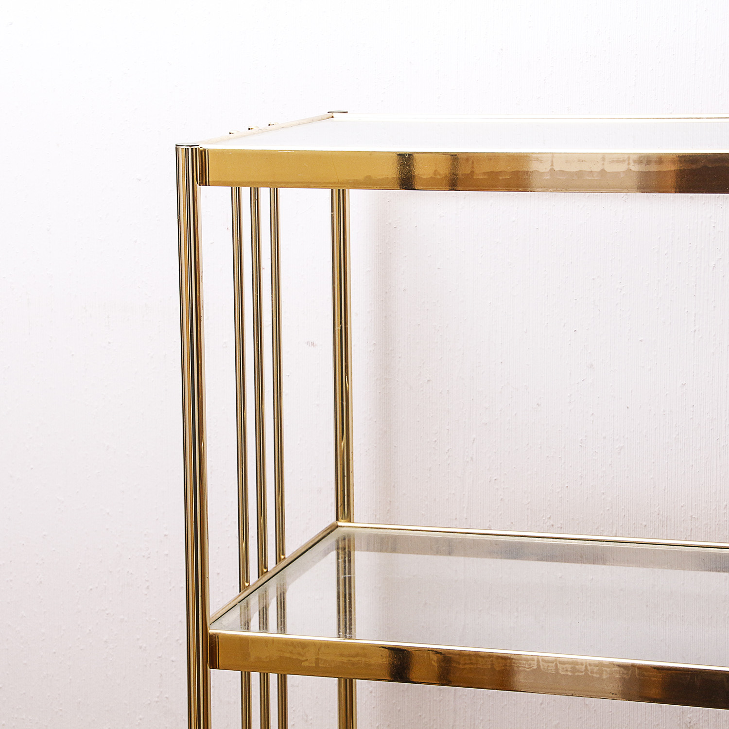 Brass and Glass Shelving Unit