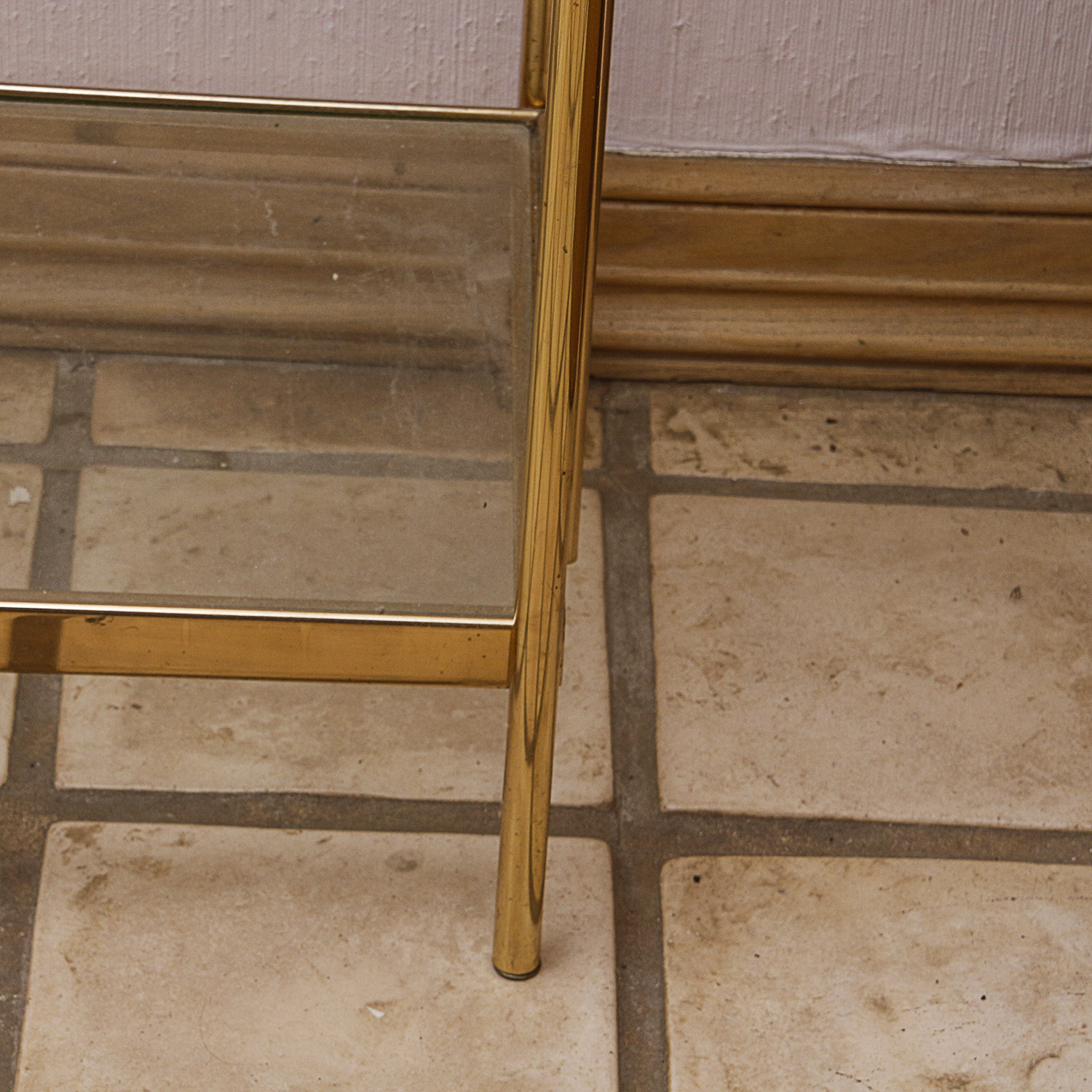 Brass and Glass Shelving Unit