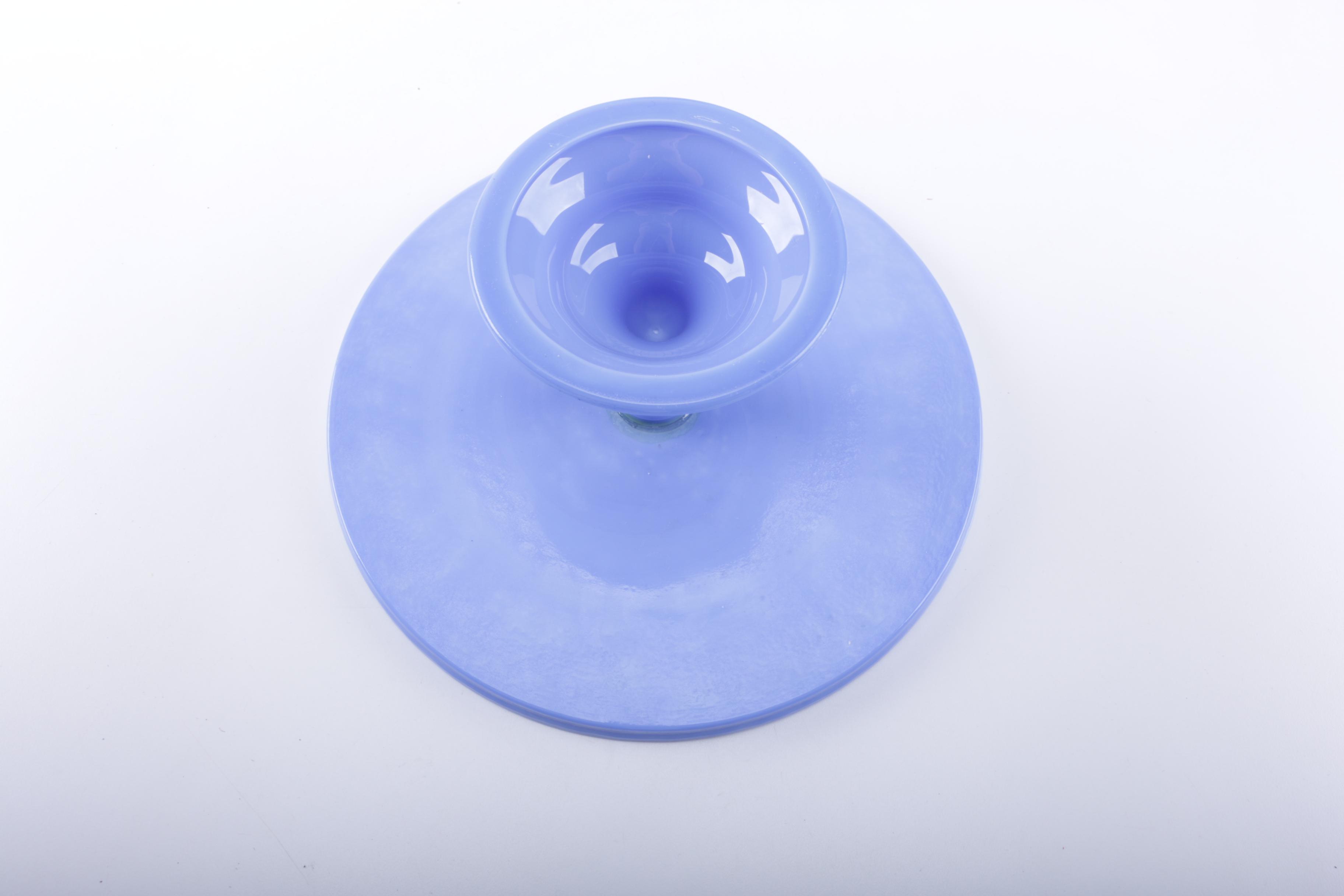 Colored Blue Milk Glass Cake Stands