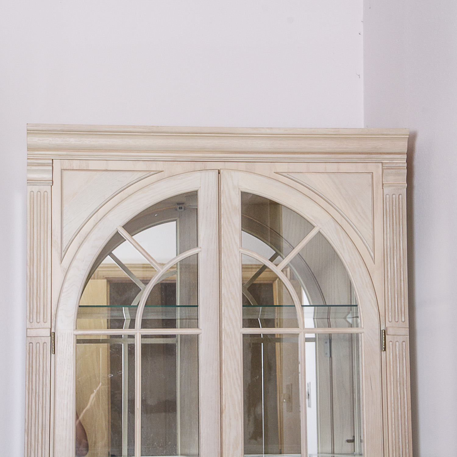 Arched Door Wood and Glass Cabinet