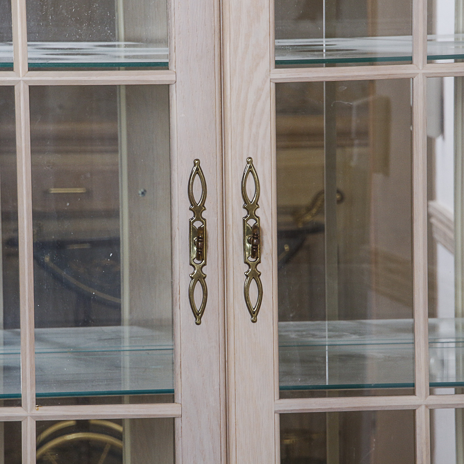 Arched Door Wood and Glass Cabinet