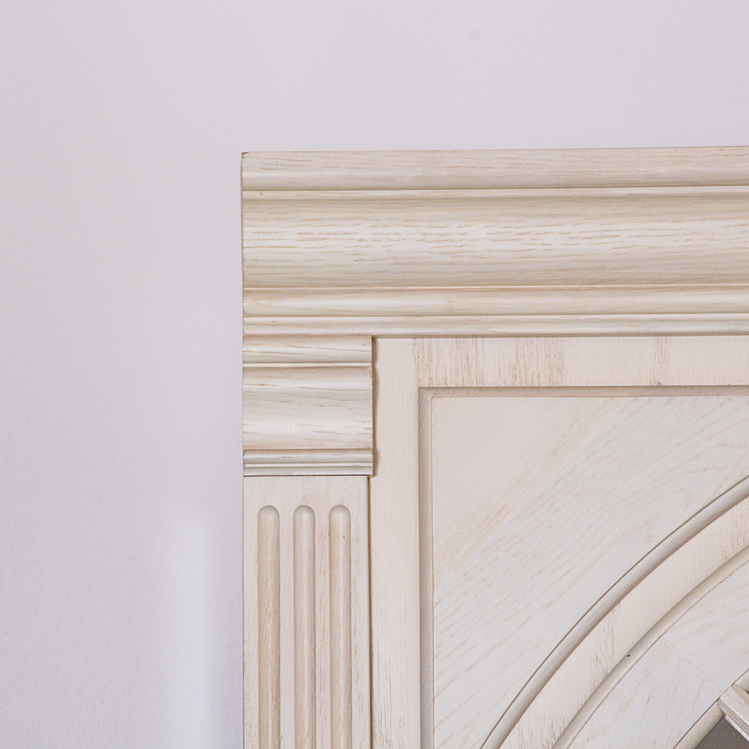 Arched Door Wood and Glass Cabinet