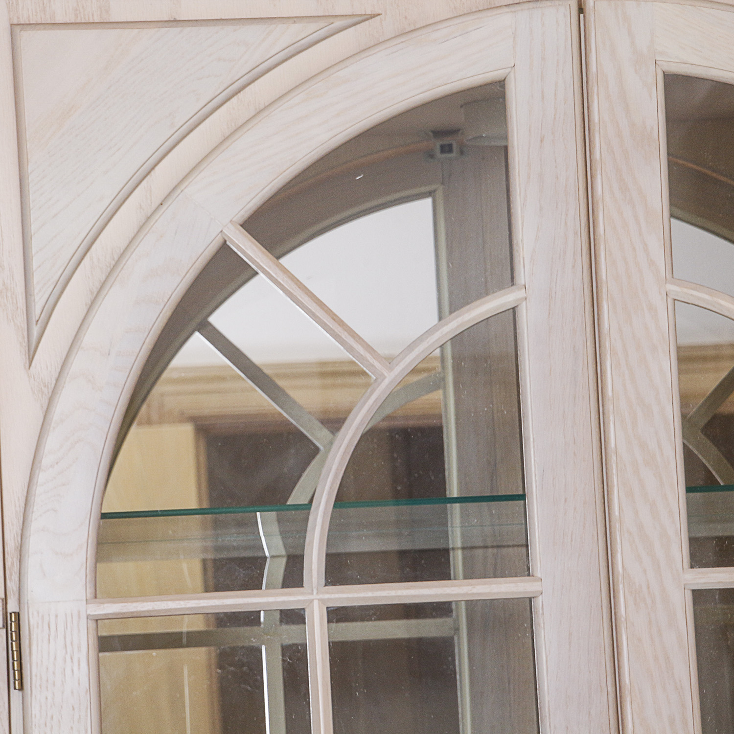 Arched Door Wood and Glass Cabinet