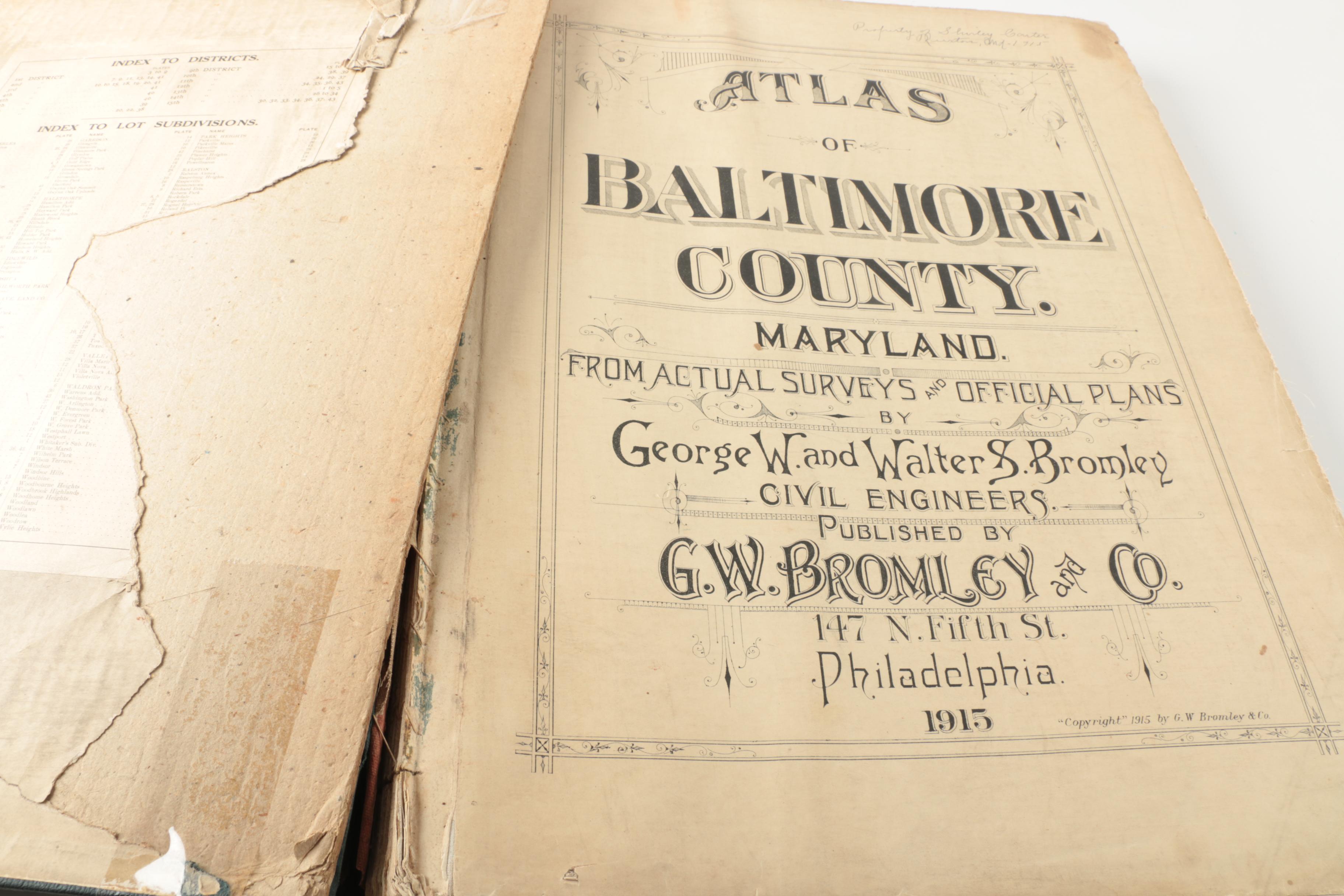 1915 "Atlas of Baltimore County Maryland" and White Photo Album