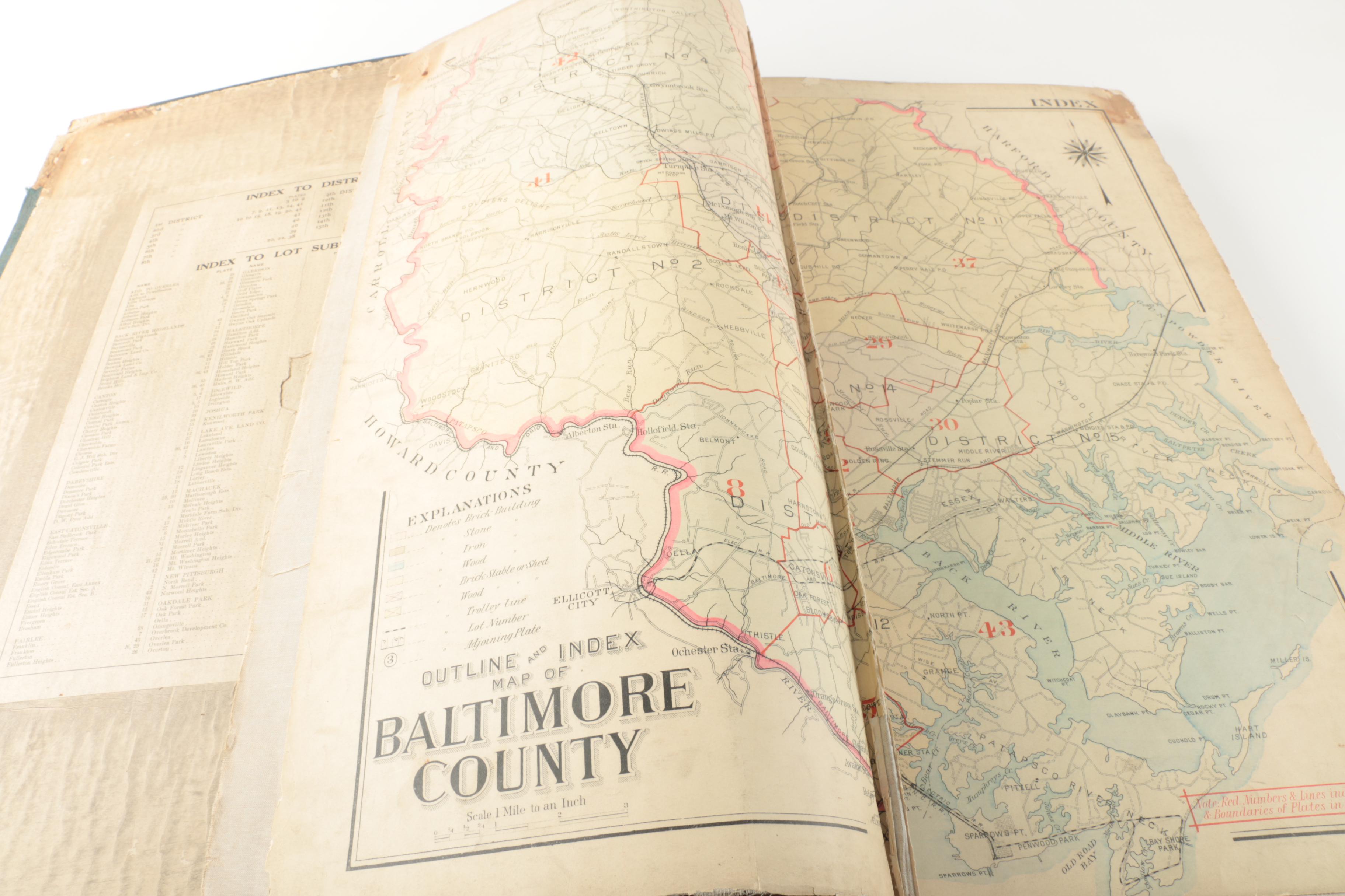 1915 "Atlas of Baltimore County Maryland" and White Photo Album