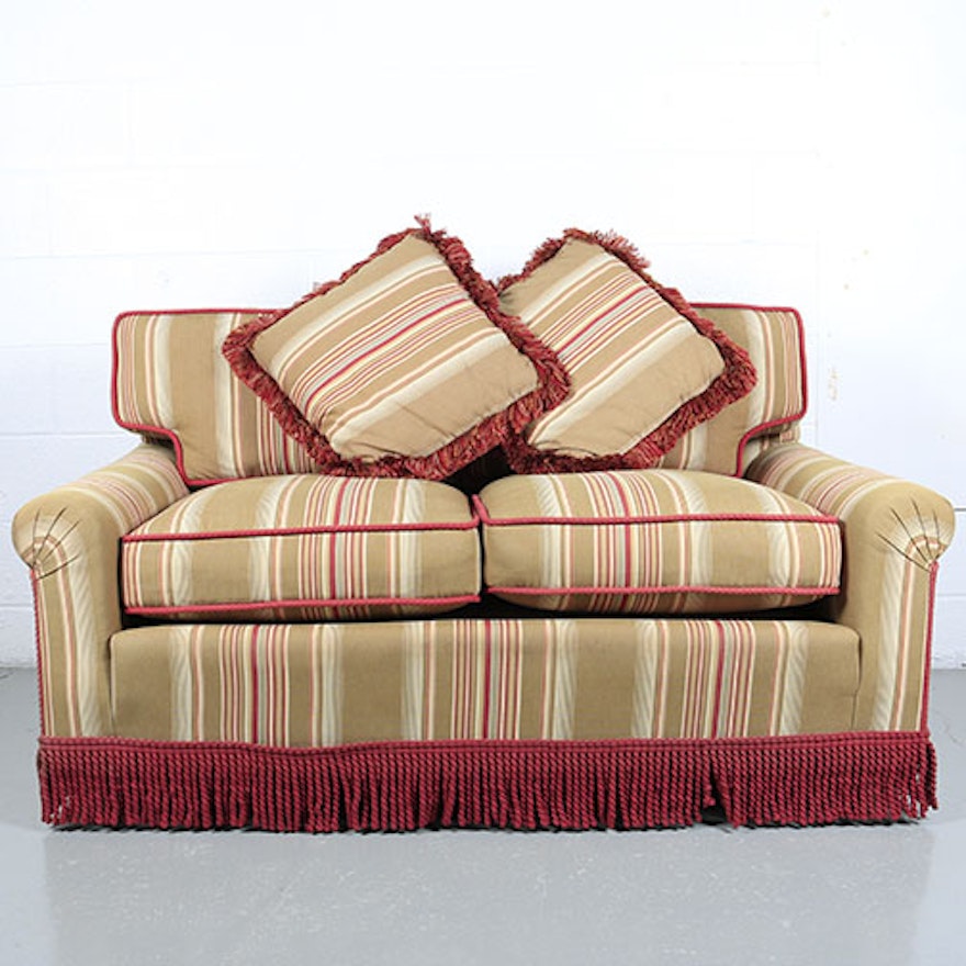 Loveseat with Striped Upholstery
