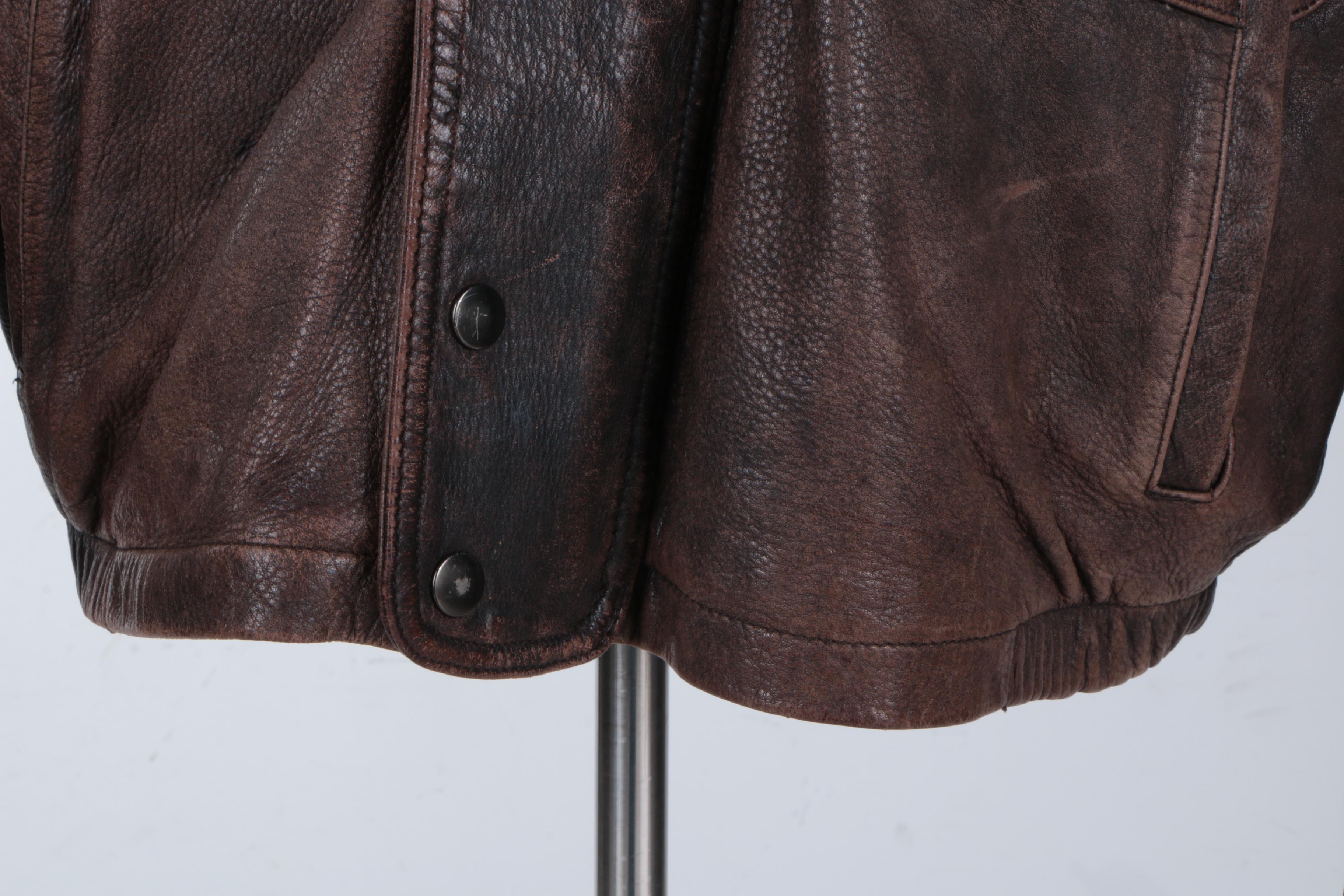 Brown Distressed Leather Jacket