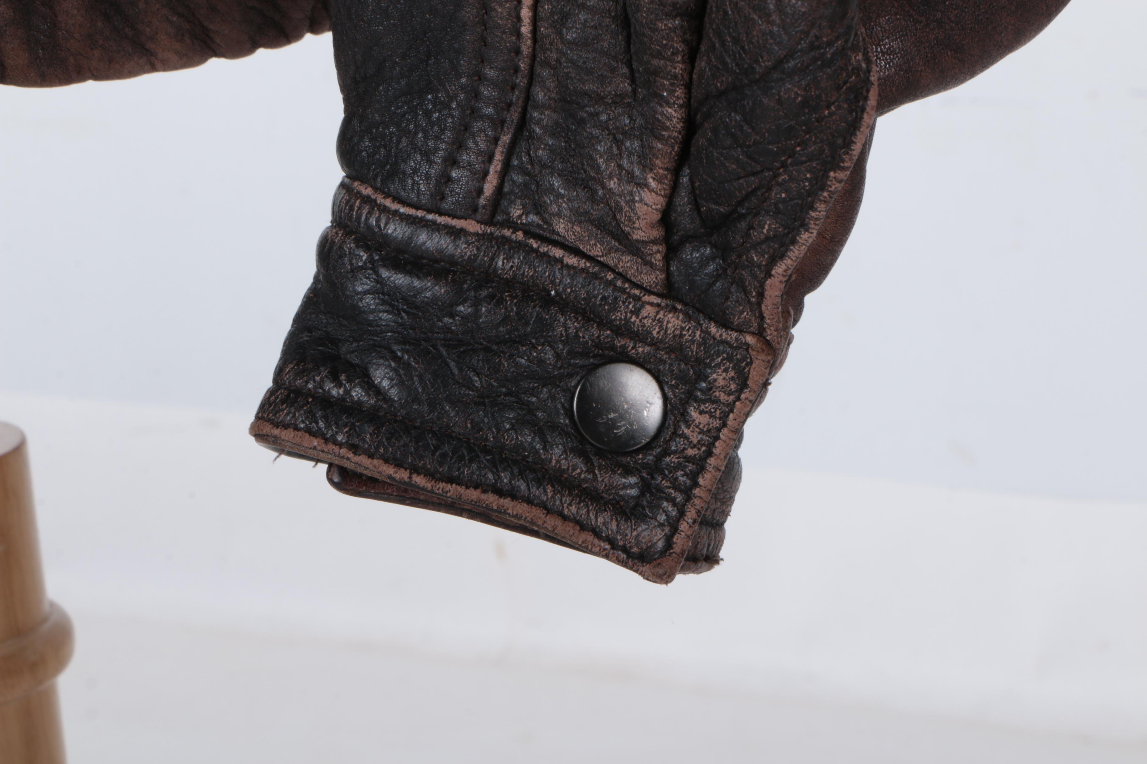 Brown Distressed Leather Jacket