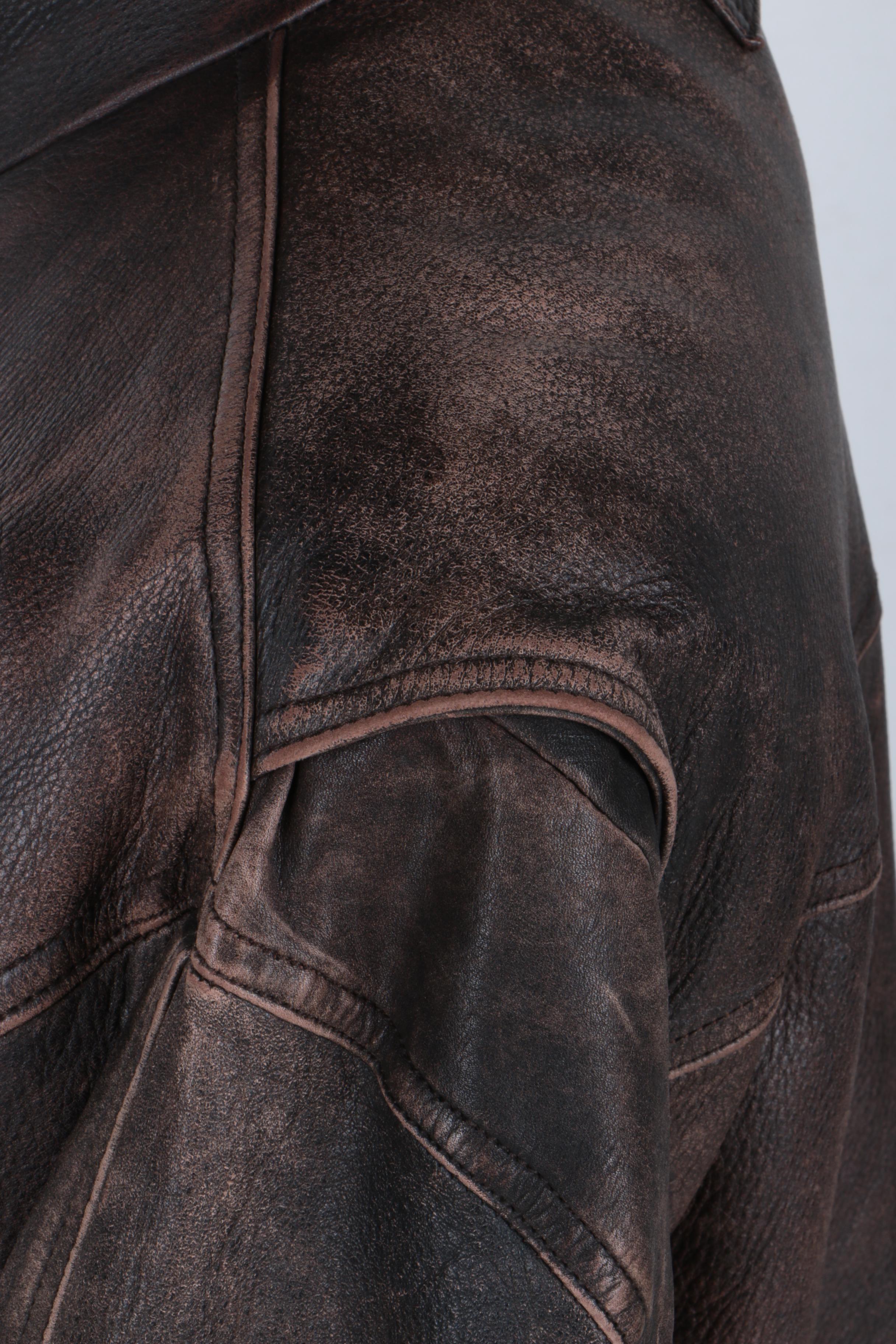 Brown Distressed Leather Jacket