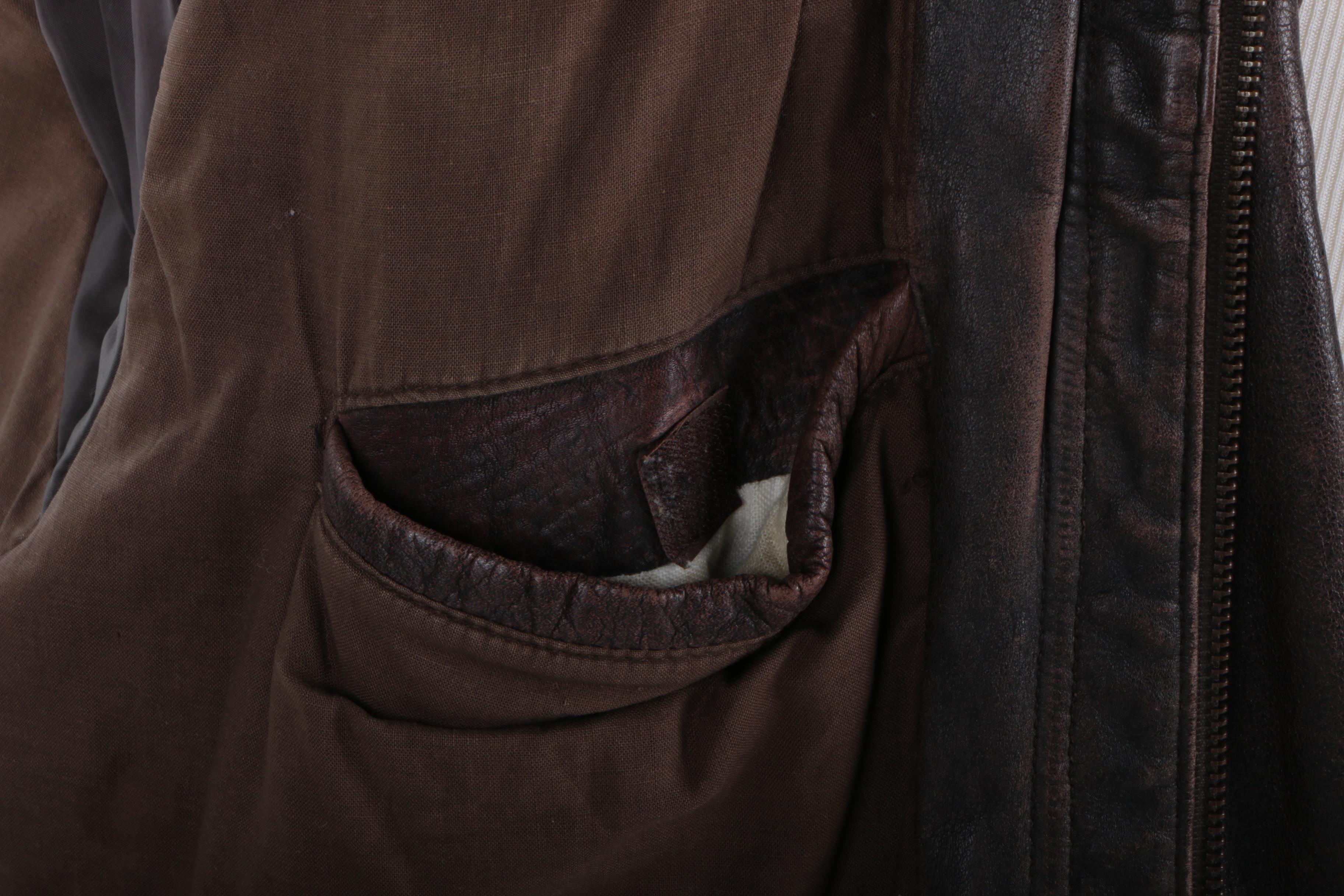 Brown Distressed Leather Jacket