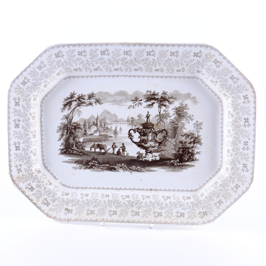 Ridgway and Morley "Agricultural Vase" Platter