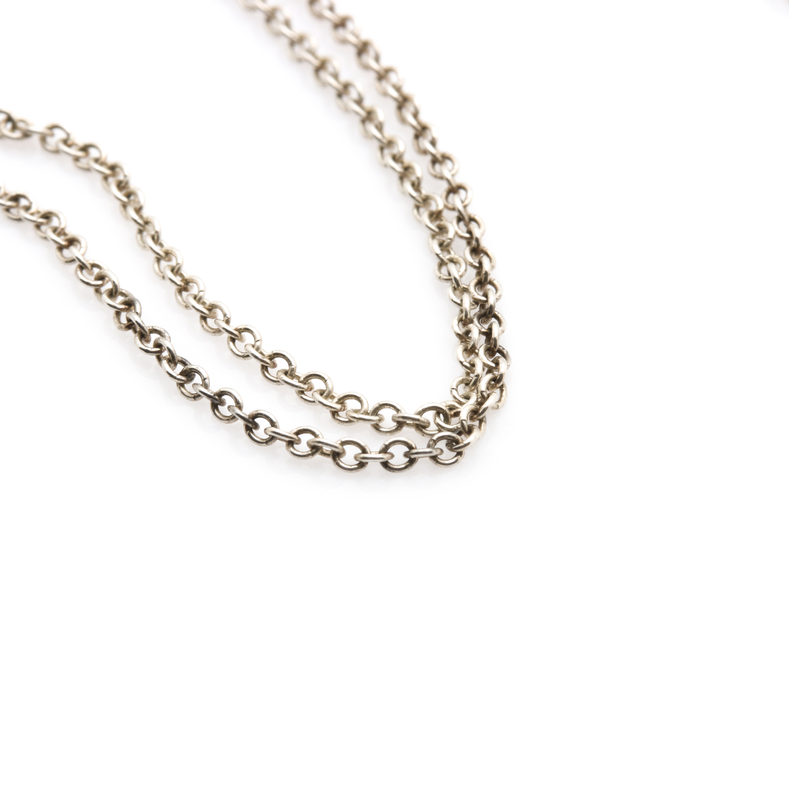 Tiffany & Co. Sterling Silver Chain With Silver Tone Diamond Bracelets