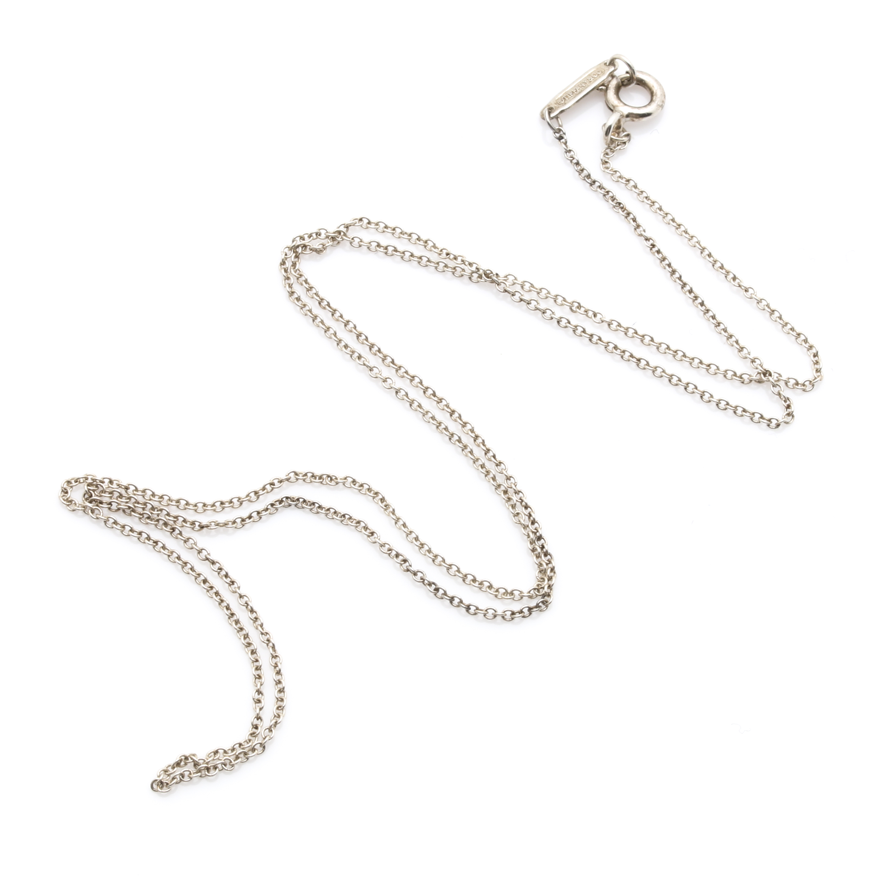 Tiffany & Co. Sterling Silver Chain With Silver Tone Diamond Bracelets